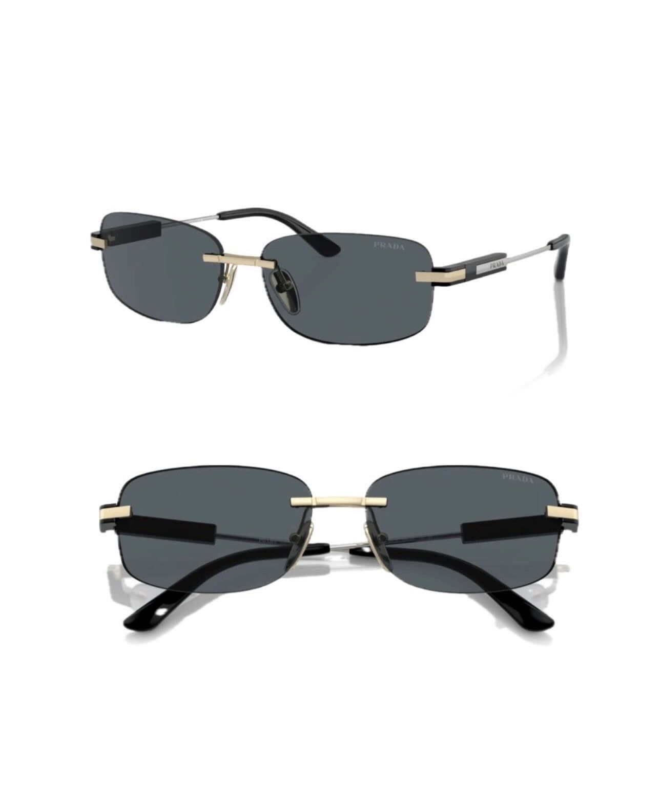 Prada × Vintage Prada Sunglasses with iconic metal plaque PR68ZS ZVN09T Size ONE SIZE - 1 Thumbnail