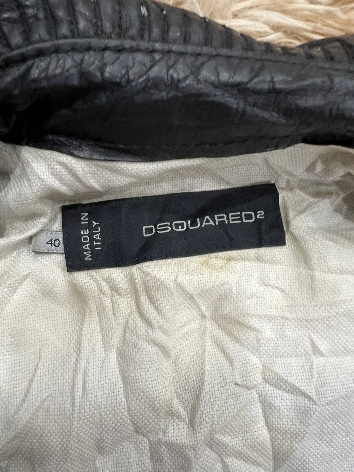 Dsquared2 DSQUARED² Archival Mixed-Media Tweed & Leather Moto Jacket Size US XXS / EU 40 - 6 Thumbnail