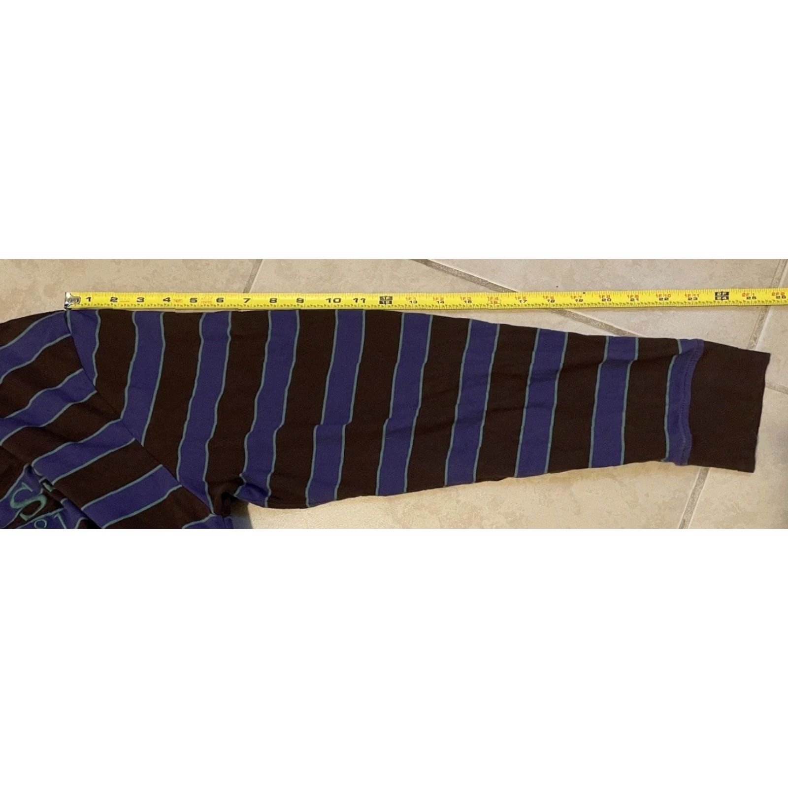 Guess VINTAGE GUESS Jeans Striped Spellout Shirt L Blue Graphic Tee 90s Y2K Hip Hop Grunge Beach Surf Skate Boardriding Mens Size US L / EU 52-54 / 3 - 8 Thumbnail