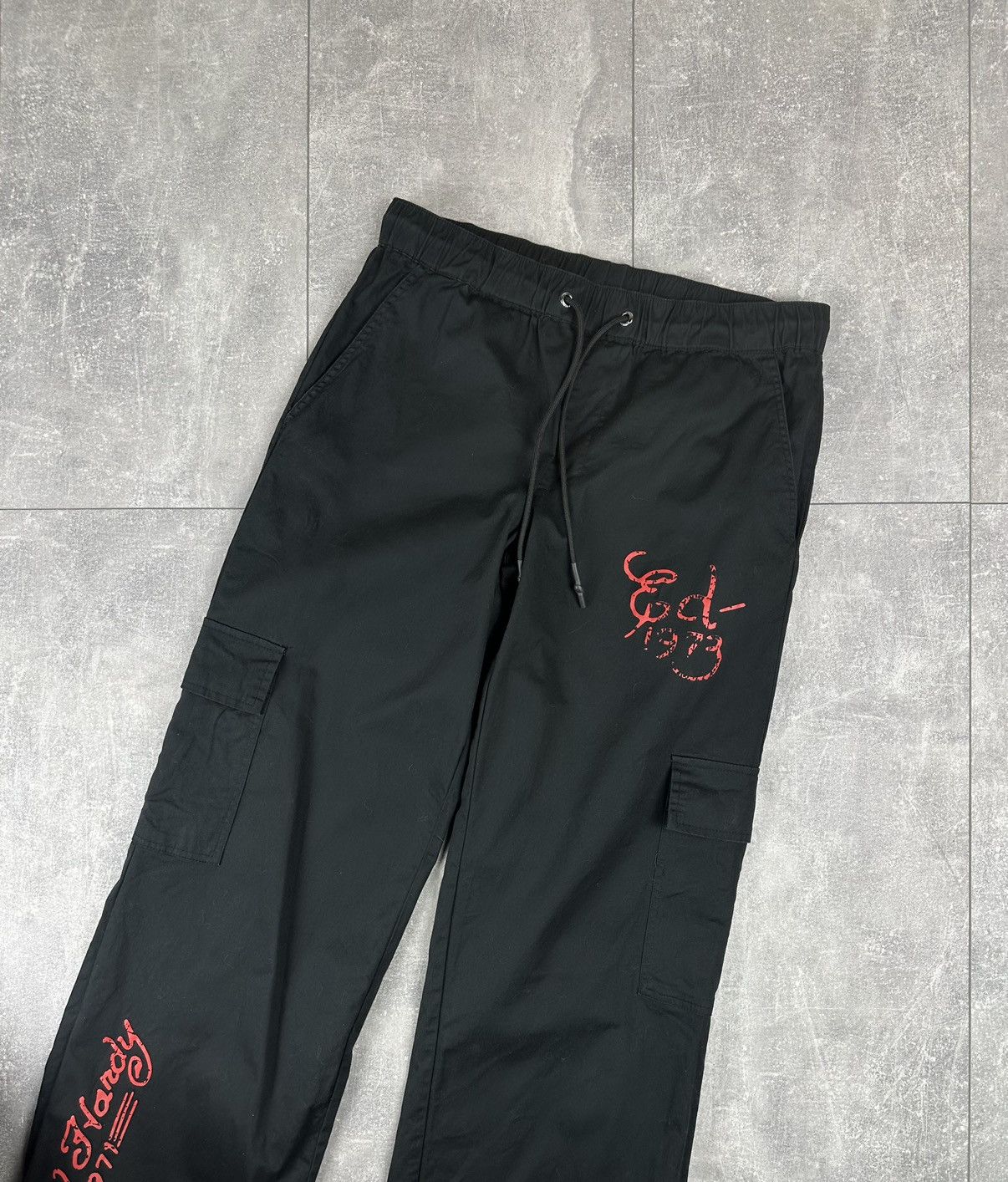 Ed Hardy Ed-Hardy Dragon Logo Baggy Parachute Pants Y2K Size US 30 / EU 46 - 8 Thumbnail