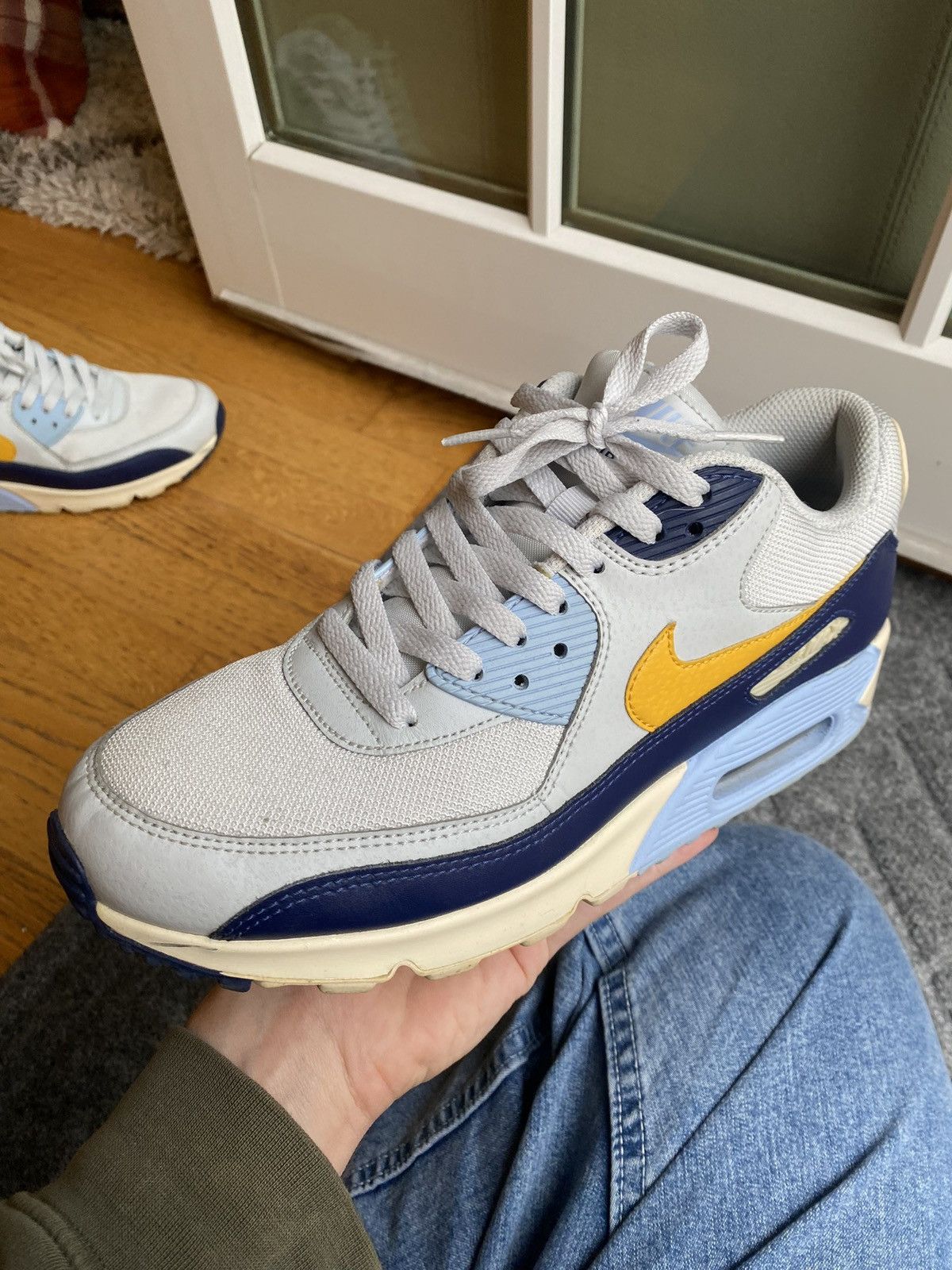 Nike Nike Air Max 90 Pure Platinum Blue Void Size US 9.5 / EU 42-43 - 14 Thumbnail