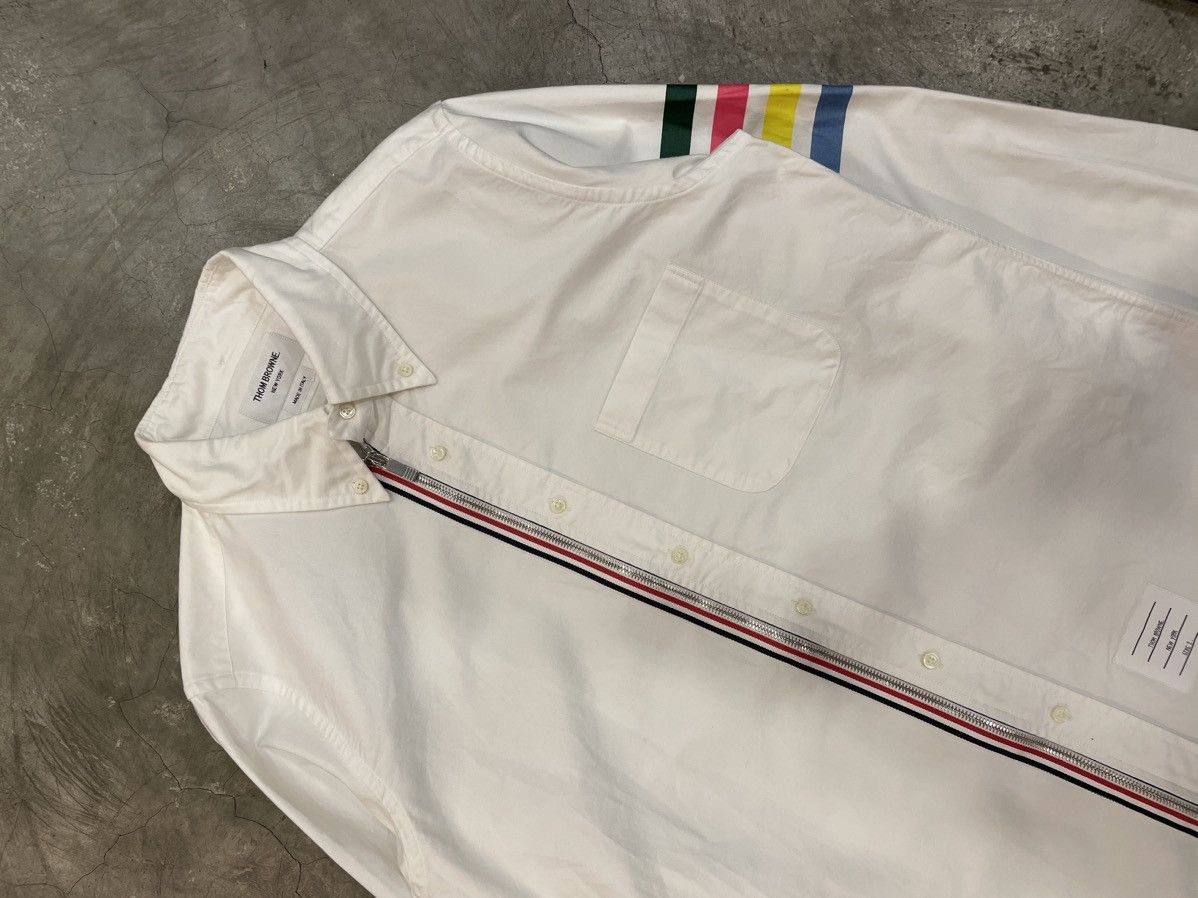 Thom Browne Thom Browne - 4-BAR ZIP-FRONT OXFORD SHIRT Size US M / EU 48-50 / 2 - 8 Thumbnail