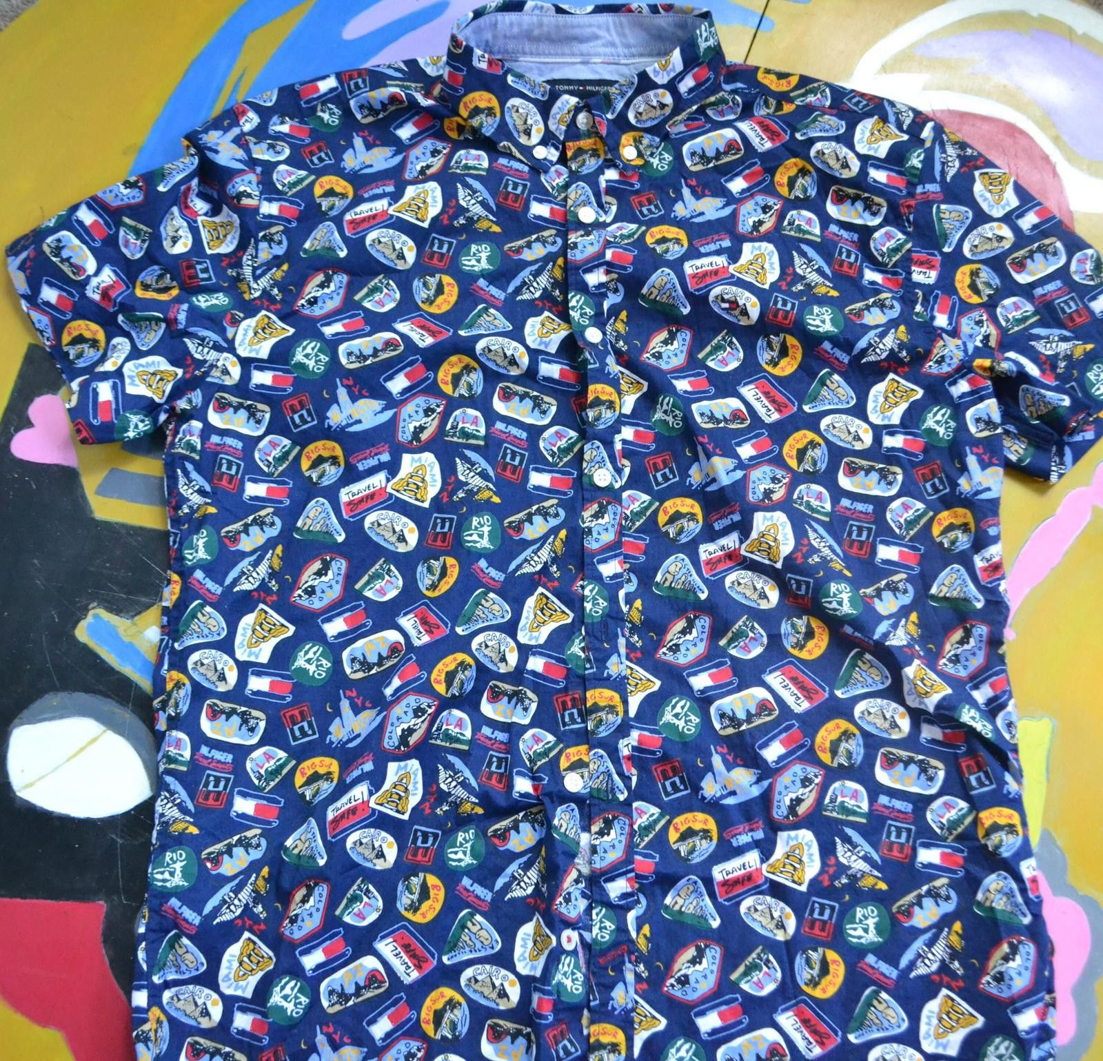 Tommy Hilfiger Tommy Hilfiger Men's Short Sleeve Button-Down Casual Shirt Size ONE SIZE - 1 Thumbnail