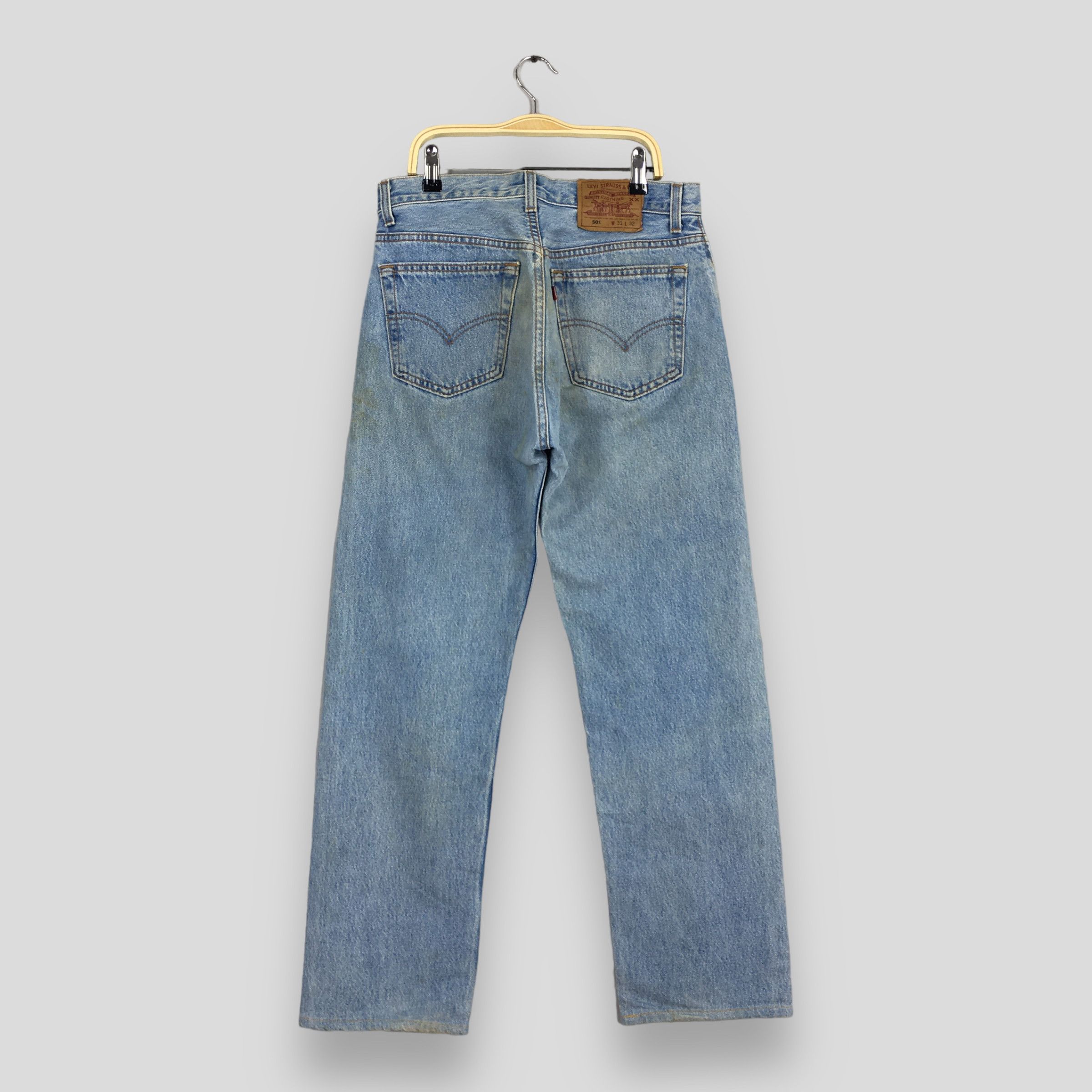 Levi's Size 30x28 Vintage 90s Levi's 501 Faded Blue Jeans S991 Size US 30 / EU 46 - 9 Thumbnail