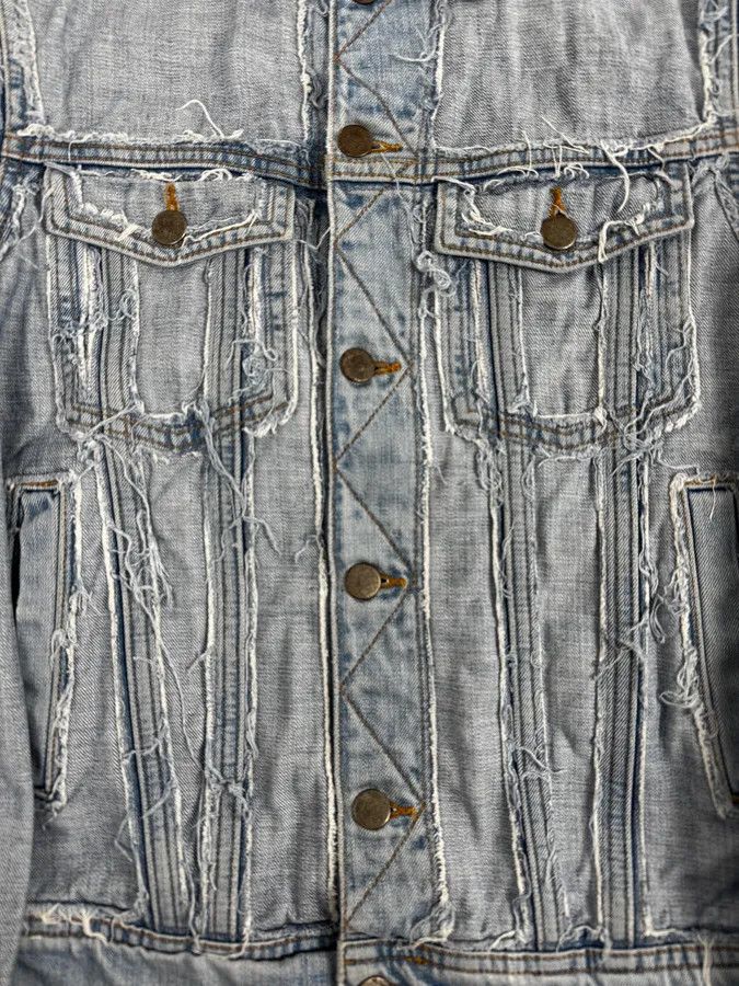 Maison Margiela 2012 Maison Margiela H&M Blue Distressed Denim Jacket Size US S / EU 44-46 / 1 - 8 Thumbnail
