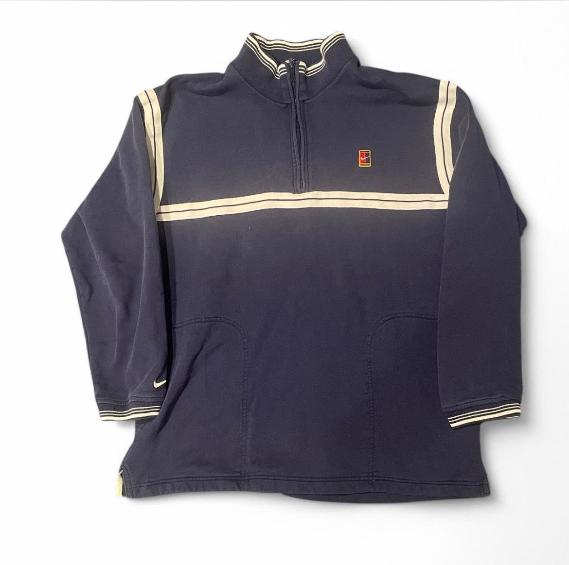 Nike × Vintage Rare vintage 90s Nike sb court challenge striped zip up Size US XL / EU 56 / 4 - 1 Thumbnail