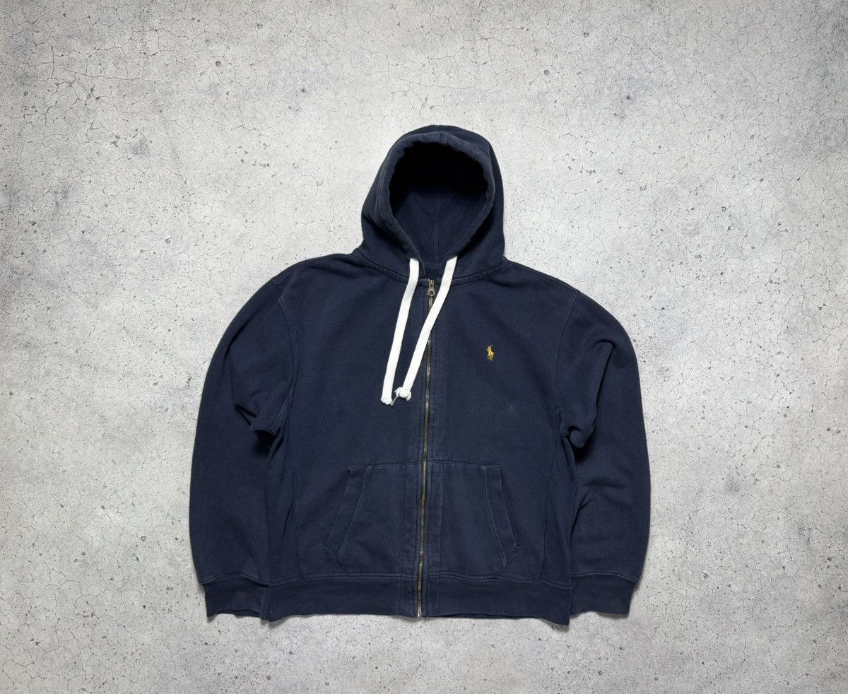 Vintage Full Zip Hoodie Polo Ralph Lauren Hype PRL Y2K Navy