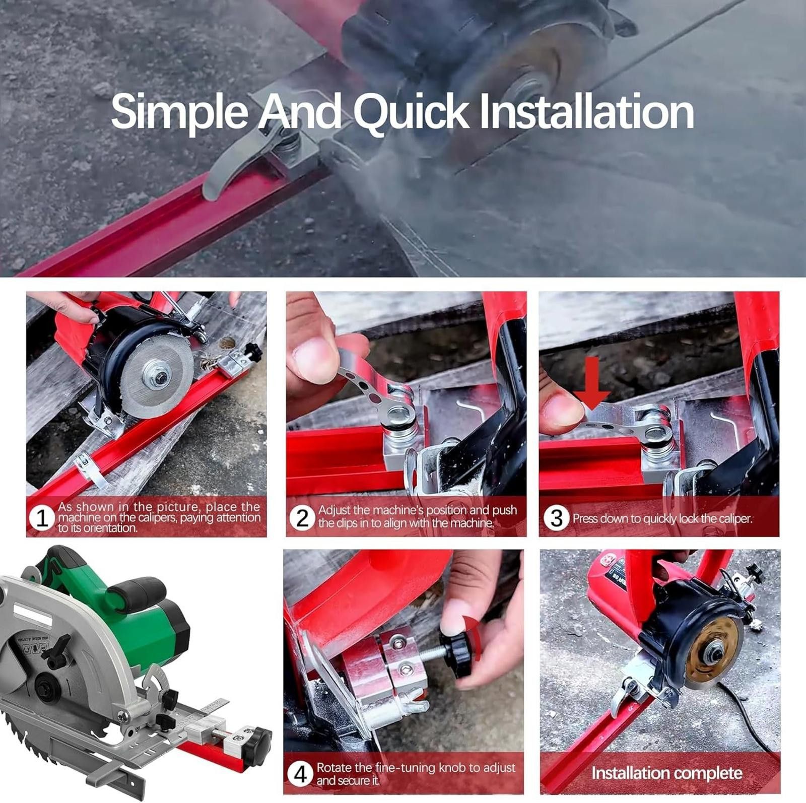 The Unbranded Brand Precision Red Aluminum Circular Saw Guide Rail - New! Size ONE SIZE - 5 Thumbnail
