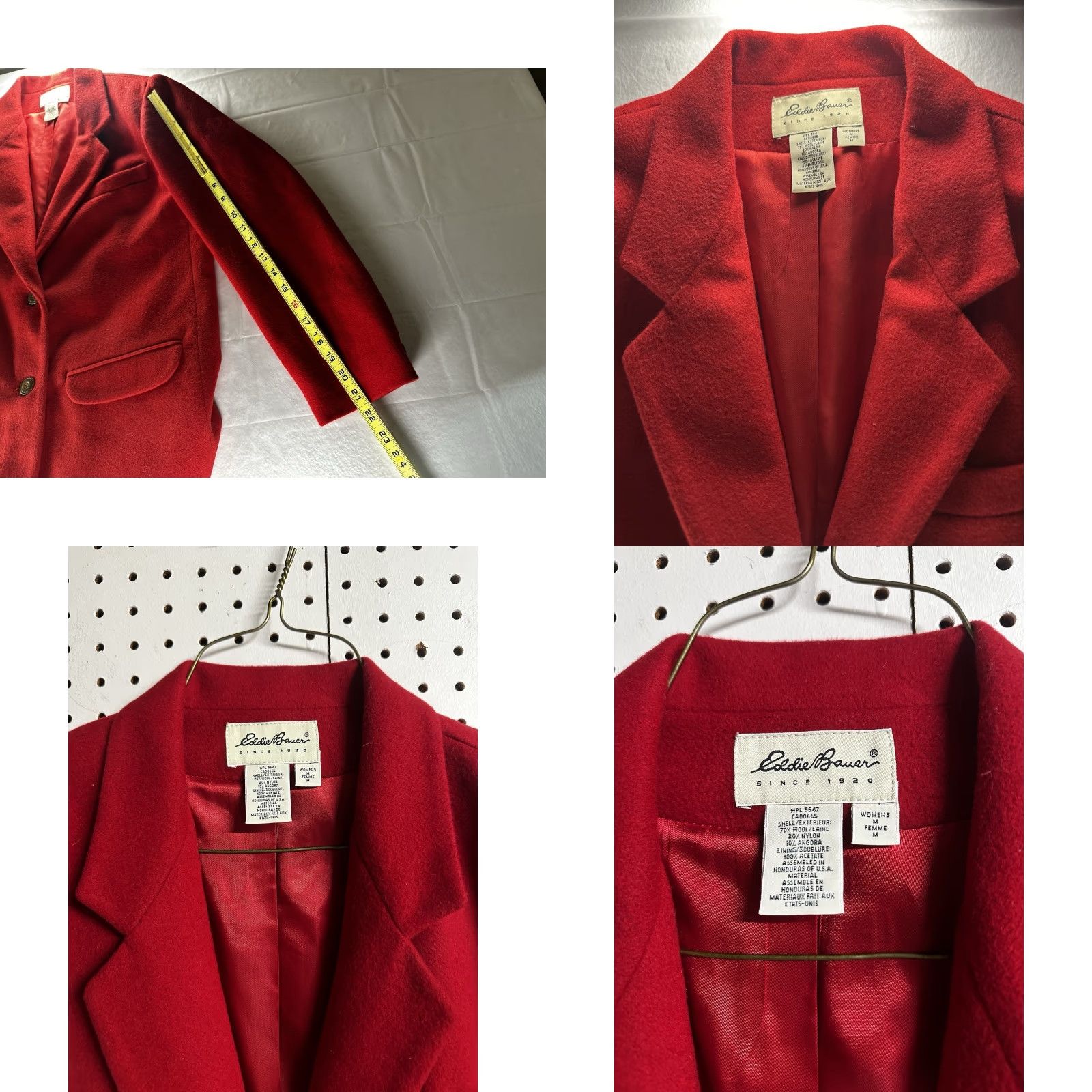 Eddie Bauer VINTAGE Eddie Bauer Blazer Womens Medium Red Wool Blend Jacket Size M / US 6-8 / IT 42-44 - 8 Thumbnail