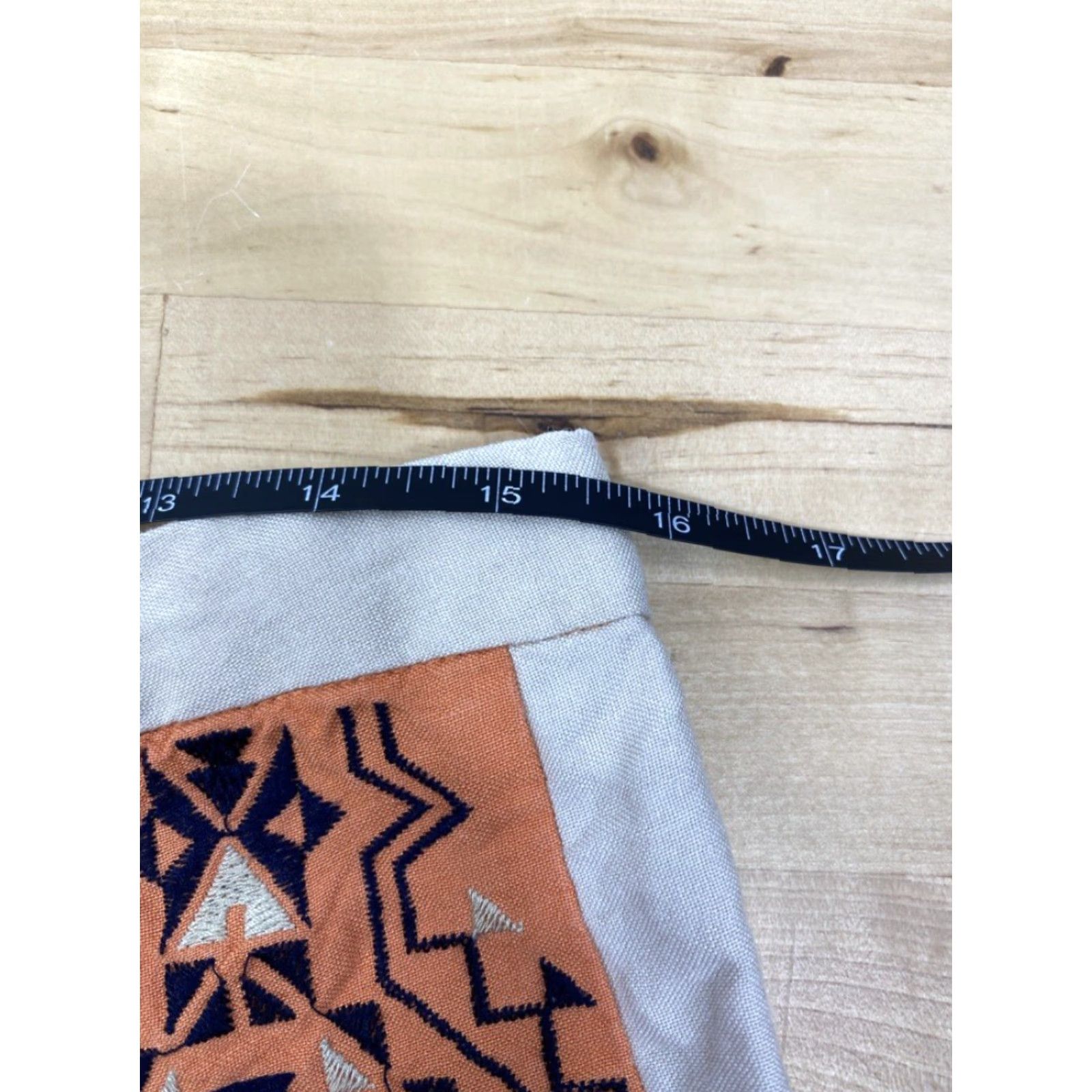 Vintage Paris & Me Shorts Women L Linen Blend Orange Burnt - Casual Bottoms Size 36" / US 14 / IT 50 - 6 Thumbnail