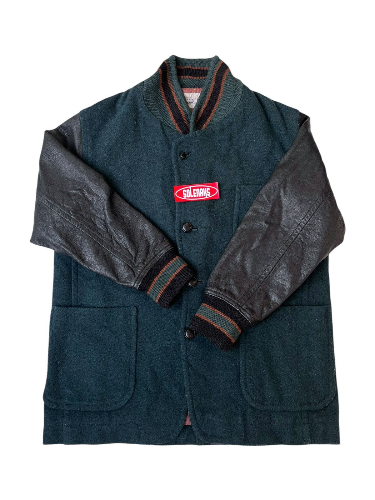 Japanese Brand Vintage nicole monsieur leather wool jacket Size US XL / EU 56 / 4 - 1 Thumbnail
