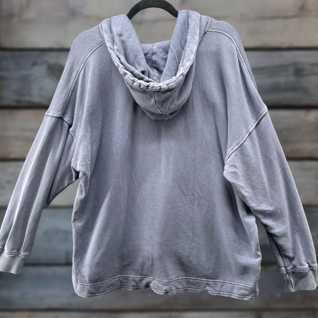 Vintage Aerie Hoodie Henley Womens M Blue Pullover Soft Cotton Relaxed Long Sleeve Raglan Pocketed Hooded Size M / US 6-8 / IT 42-44 - 1 Thumbnail