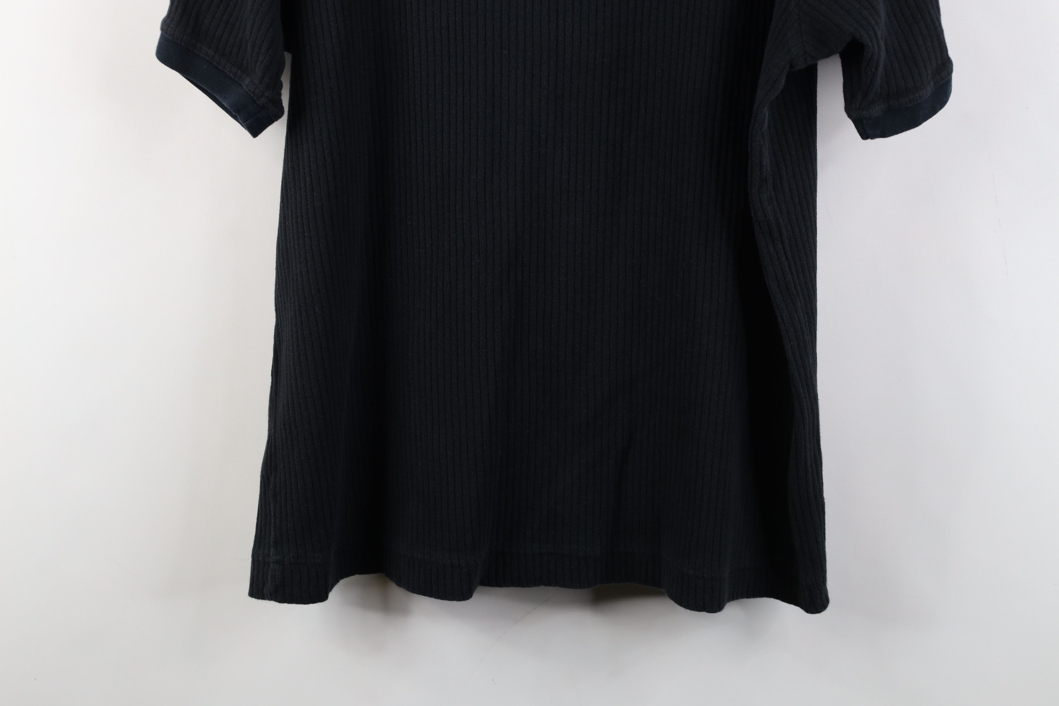 Vintage Vintage 90s Streetwear Cotton Ribbed Knit T-Shirt Black Size US XL / EU 56 / 4 - 9 Thumbnail