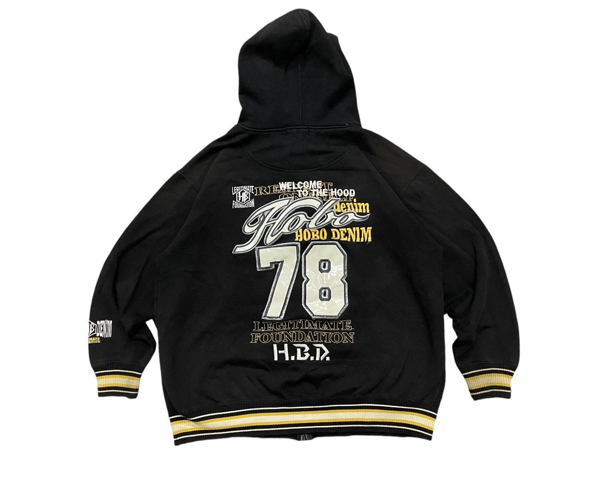 Hobo 2000s HOBO EMBROIDERY LOGO BLACK BAGGY ZIPPER HOODIE Size US XL / EU 56 / 4 - 3 Thumbnail