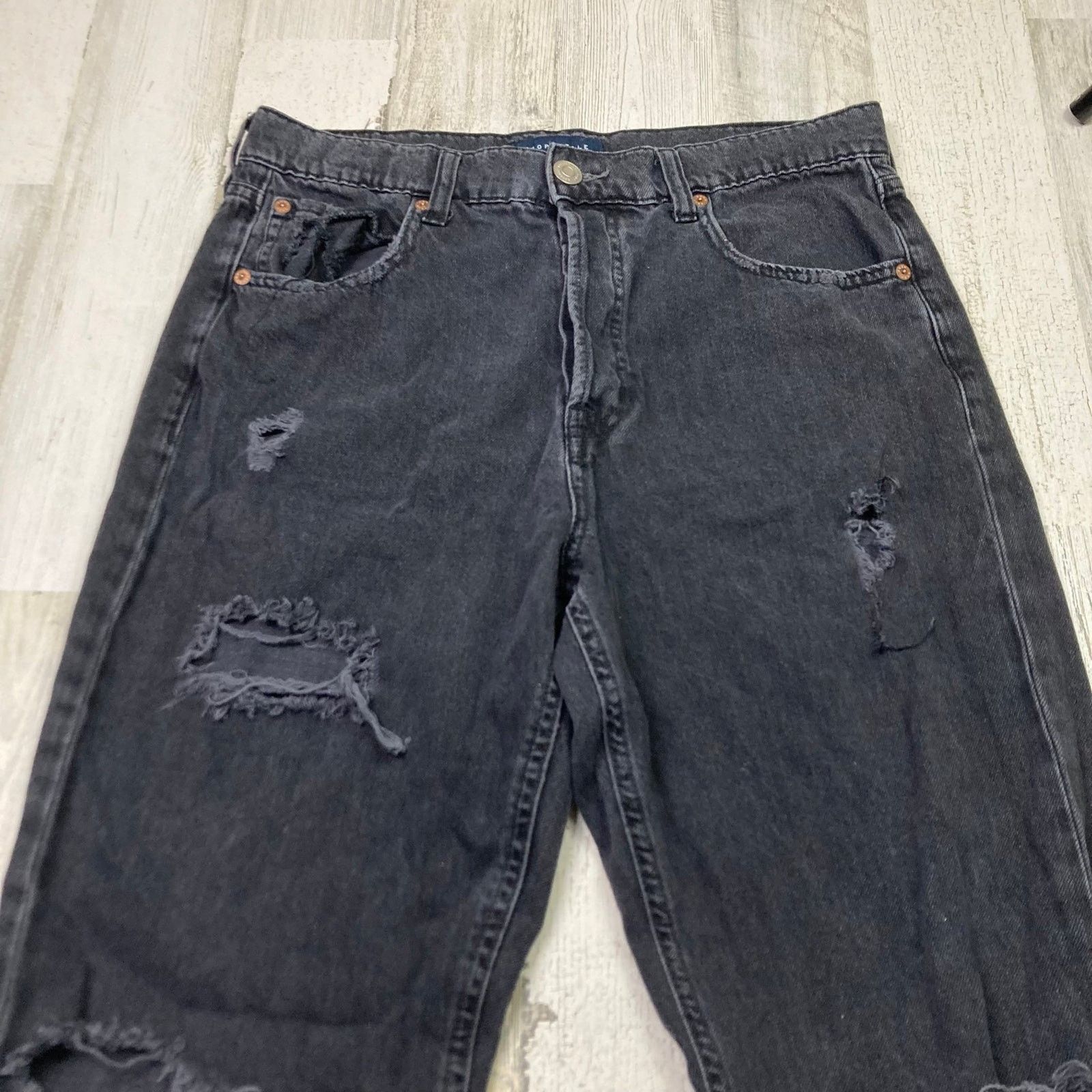 Aeropostale Aeropostale Ripped Black 90s Baggy Ripped Jeans Size US 31 - 2 Thumbnail