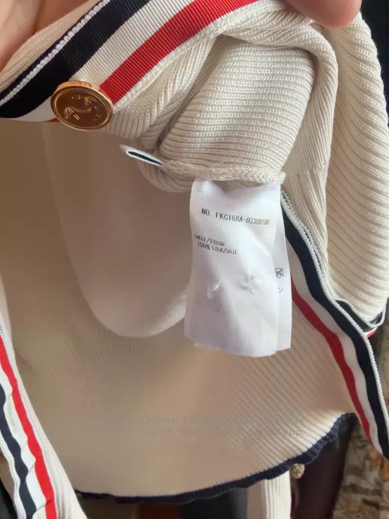 Thom Browne Thom Browne Beige Knit Cardigan with Gold Buttons Size US S / EU 44-46 / 1 - 8 Thumbnail