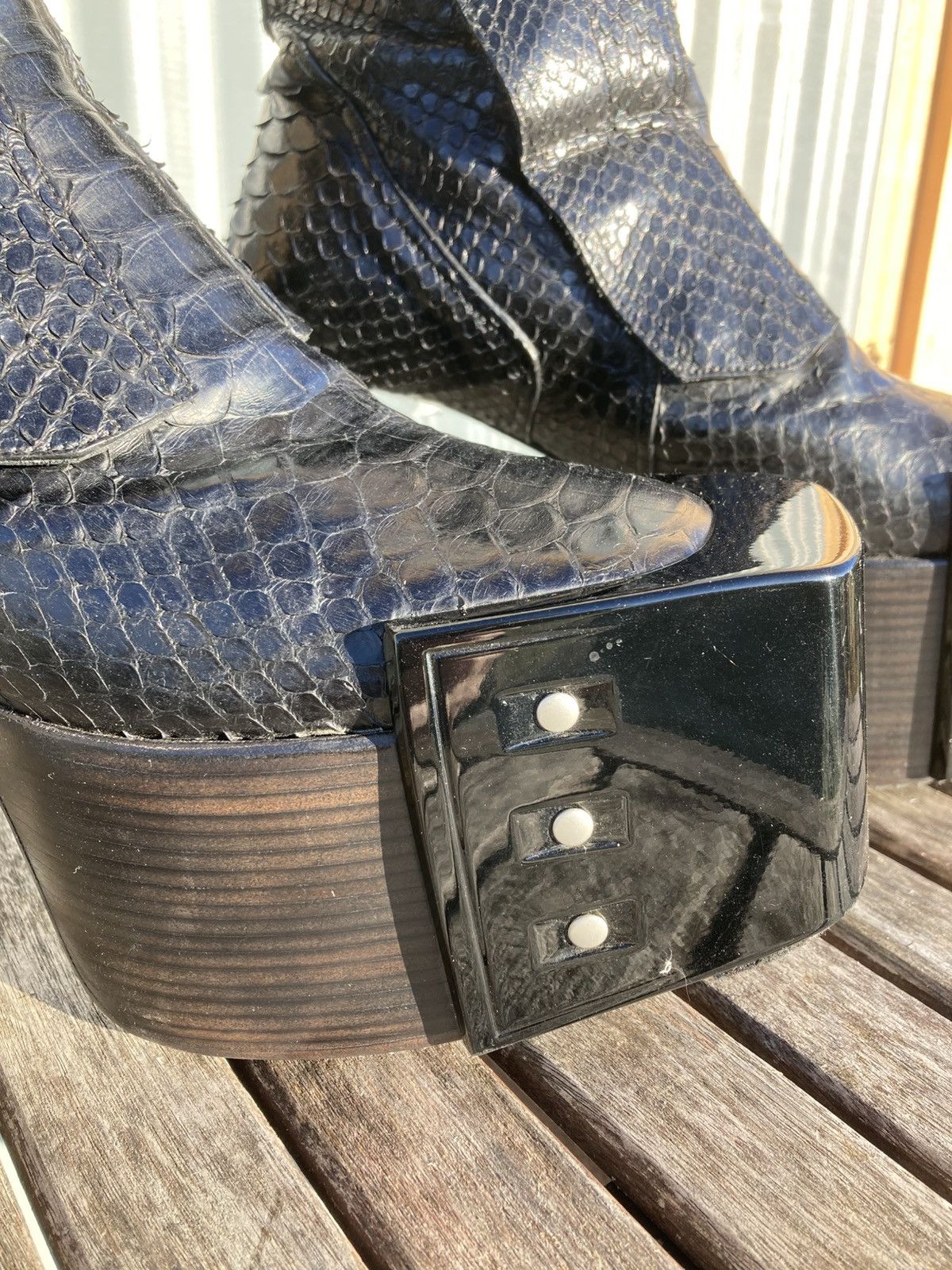 Rick Owens RICK OWENS Black Python Fogpocket Beveled Platform Size US 9 / EU 42 - 12 Thumbnail