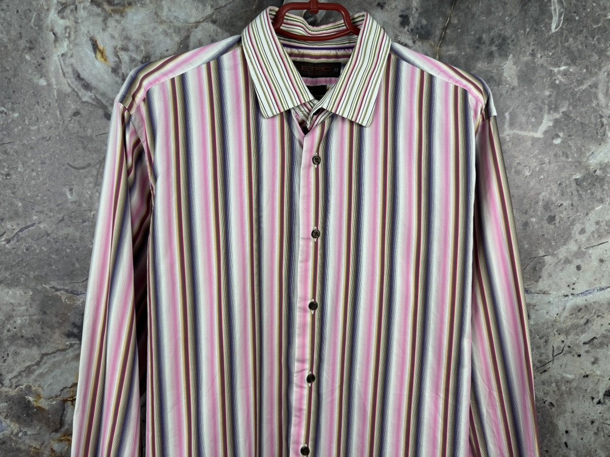 Etro Men’s Etro Milano Striped Shirt Button Up Long Sleeve Size US XXL / EU 58 / 5 - 3 Thumbnail