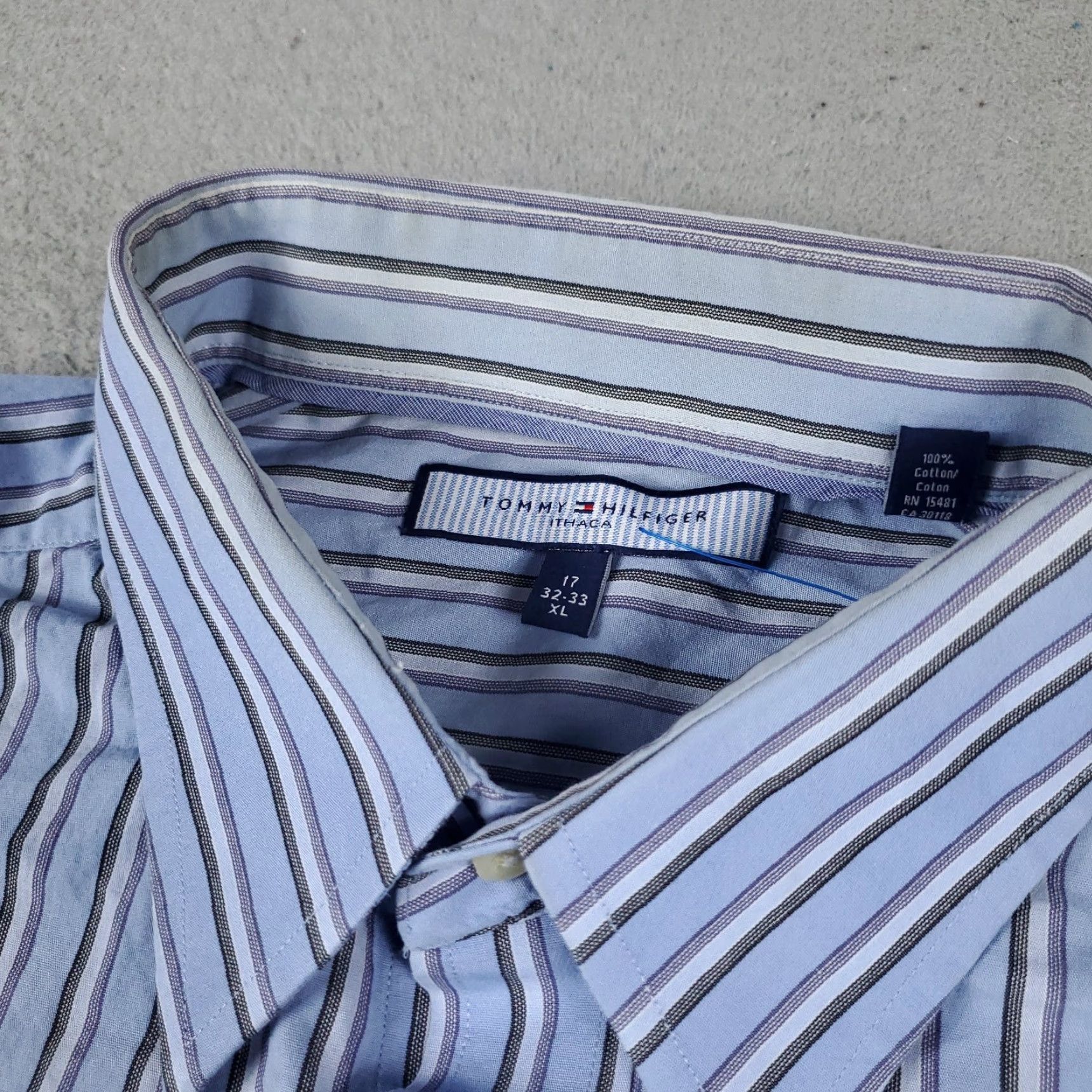 Tommy Hilfiger Tommy Hilfiger Blue Striped Button-Up Shirt Men’s XL Long Sleeve Casual Preppy Size US XL / EU 56 / 4 - 3 Thumbnail