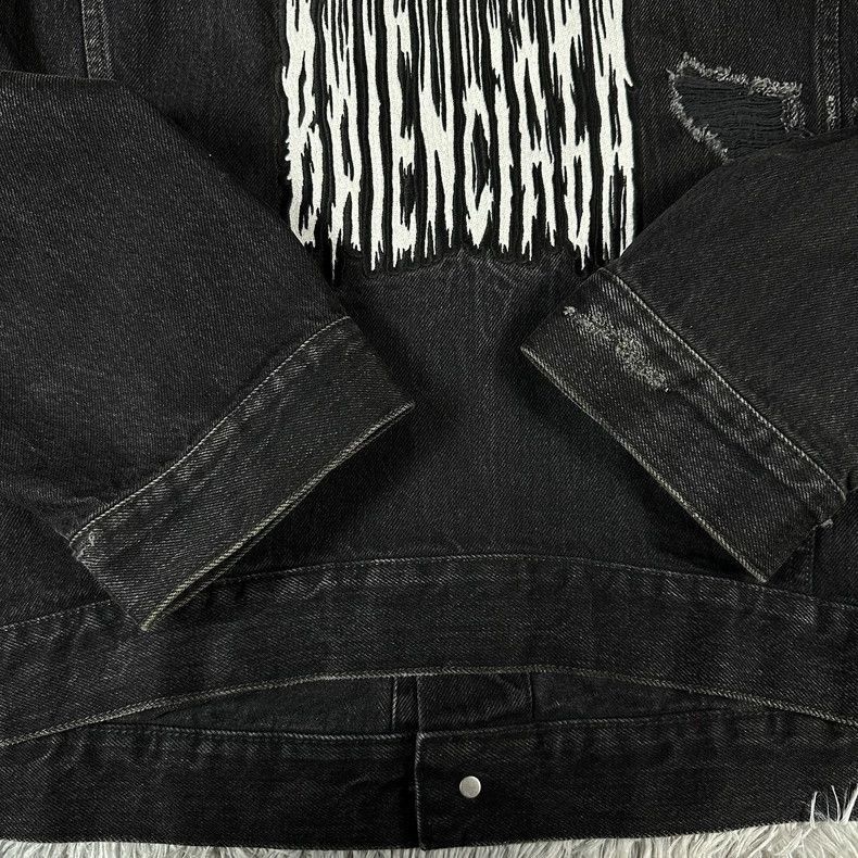 Balenciaga Balenciaga Black Embroidered Denim Jacket Size US M / EU 48-50 / 2 - 6 Thumbnail