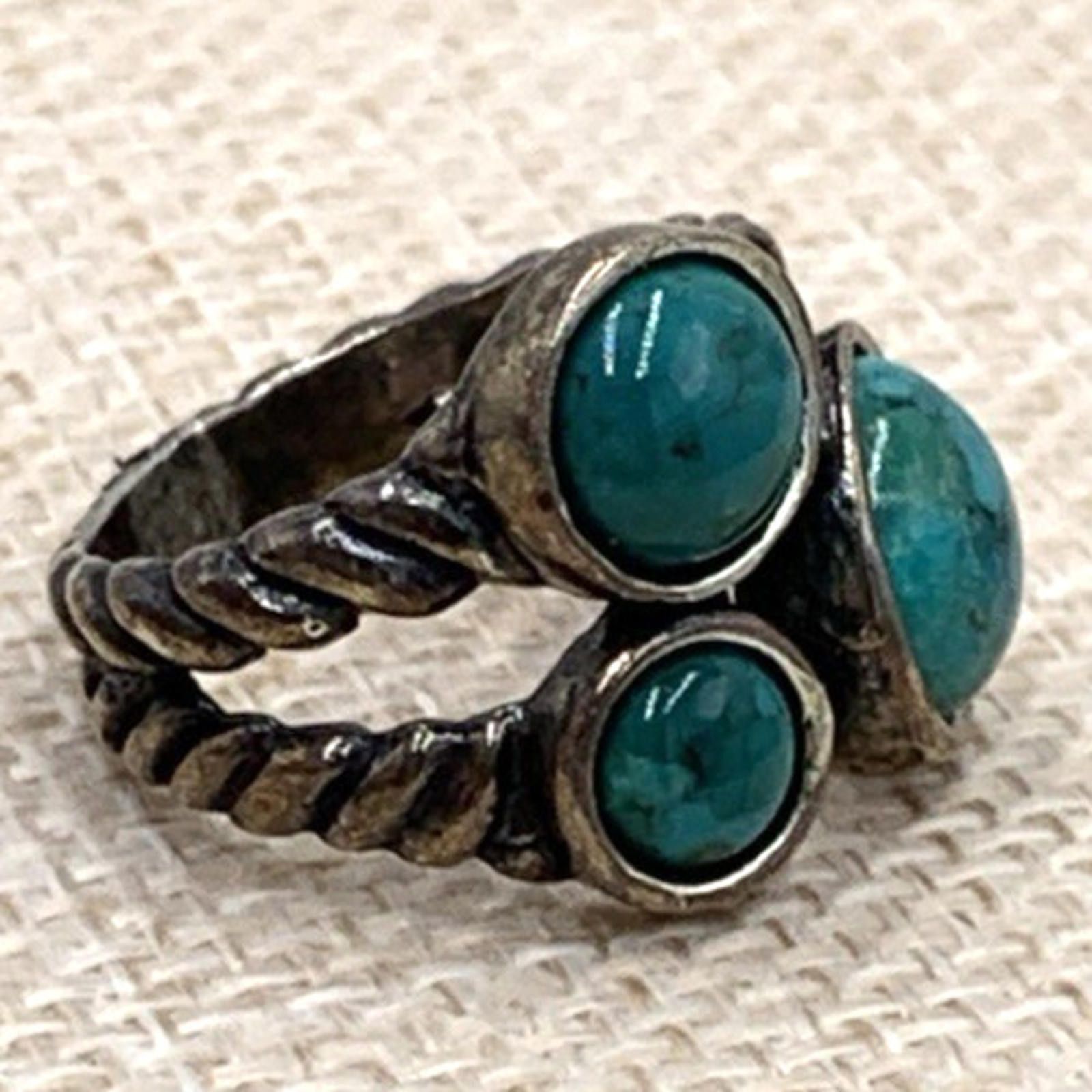 Other Didae Shablool Israel Turquoise Sterling Silver Braided Ring Size ONE SIZE - 6 Thumbnail