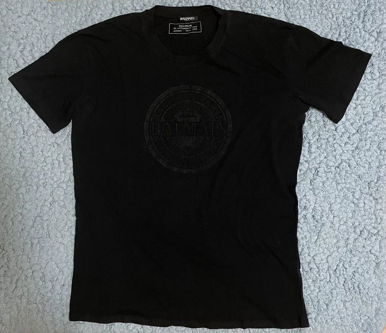 Balmain Balmain Oversized Flocked Print Short-Sleeve T-Shirt-yf Size US XS / EU 42 / 0 - 1 Thumbnail