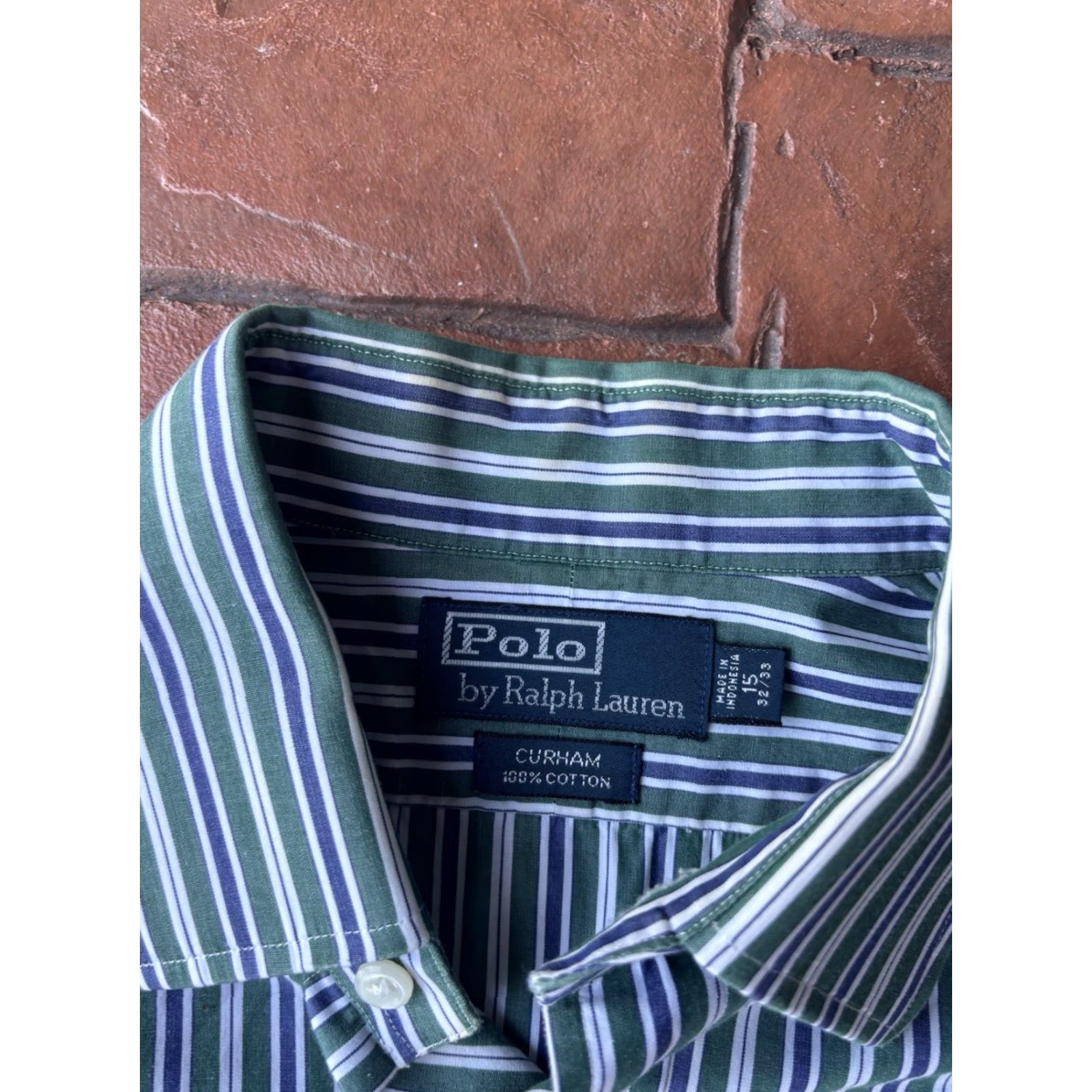 Polo Ralph Lauren VINTAGE Polo Ralph Lauren Curham Striped Button Shirt Mens 15 32/33 Size US M / EU 48-50 / 2 - 2 Thumbnail