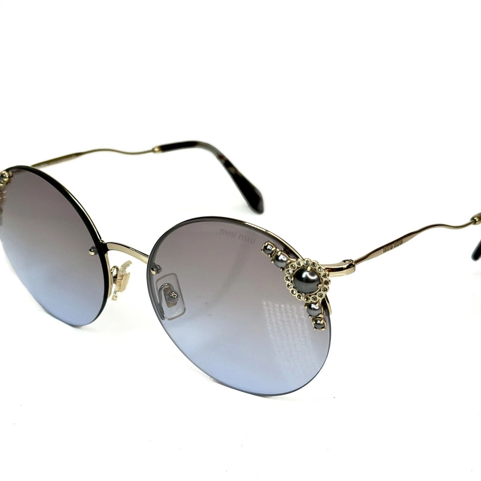Miu Miu MIU MIU Mu52Ts Gold Crystal Pearl 52T Rimless Sunglasses Size ONE SIZE - 2 Thumbnail