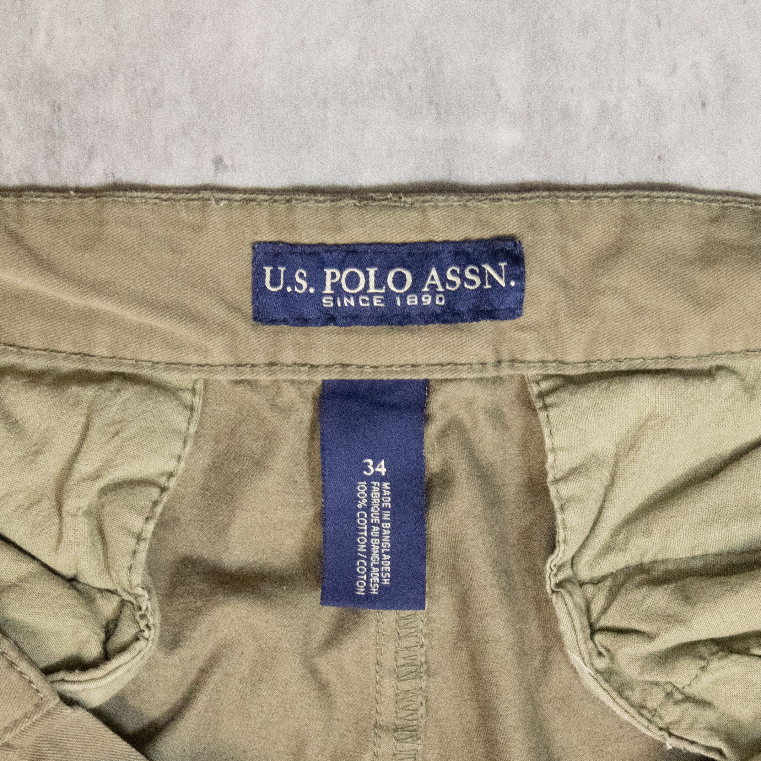 U.S. Polo Assn. Y2K 2000's USPA Sage Green Baggy Shorts Size US 34 / EU 50 - 11 Thumbnail