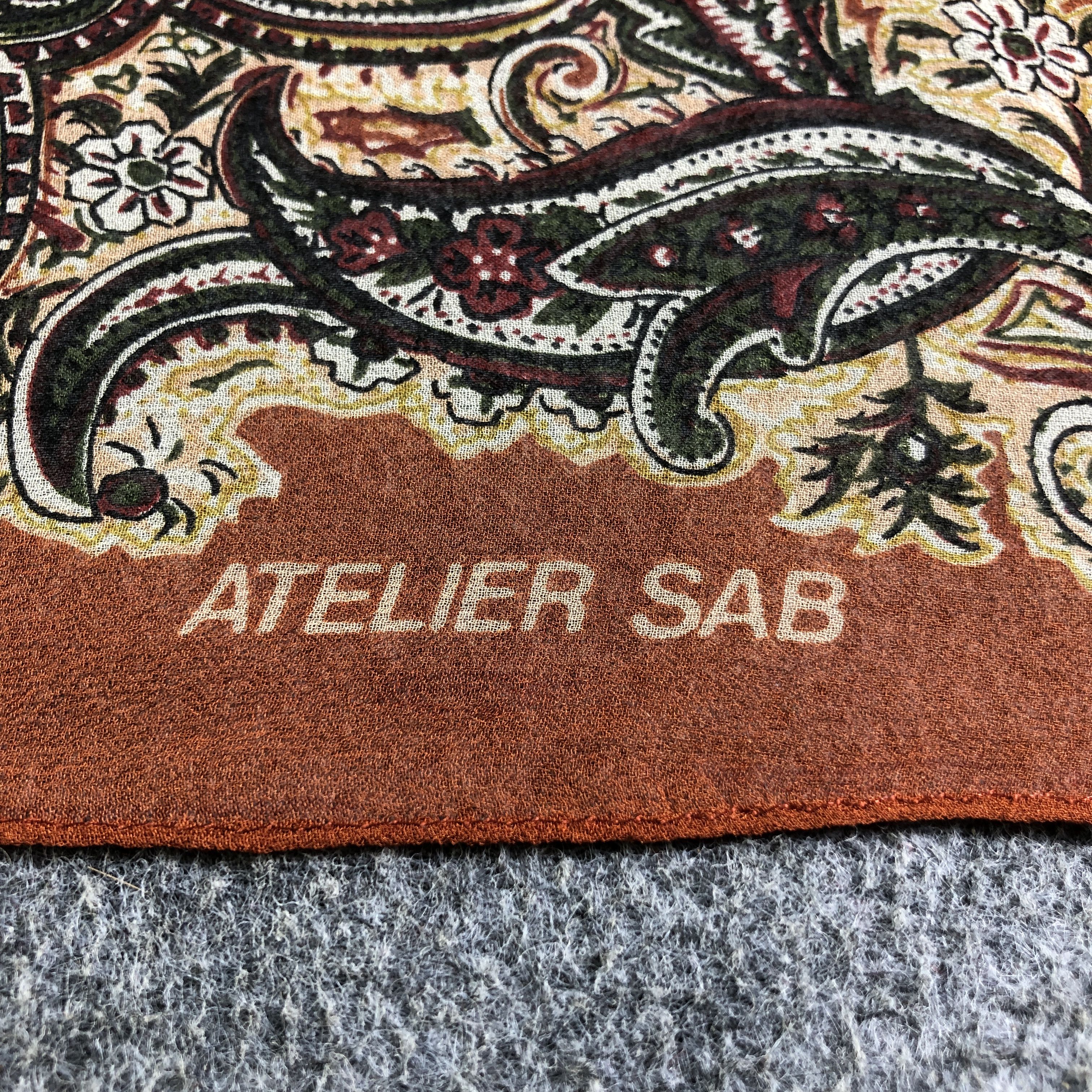 Japanese Brand Atelier Sab Floral Silk Scarf M1049 Size ONE SIZE - 4 Thumbnail