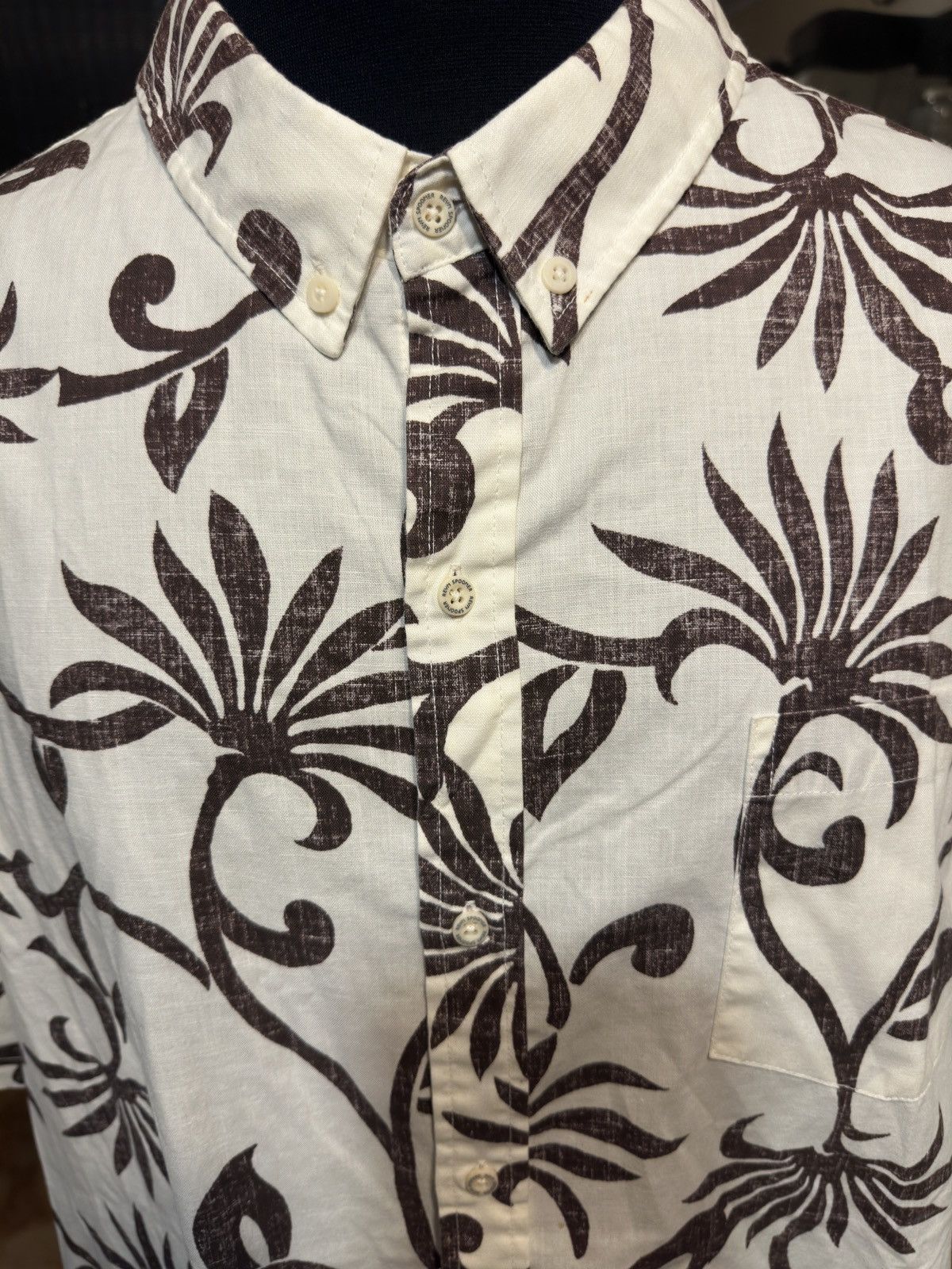 Reyn Spooner New Reyn Spooner Polynepareau Hawaiian White/Brown Men's 3XL Size US XXL / EU 58 / 5 - 3 Thumbnail