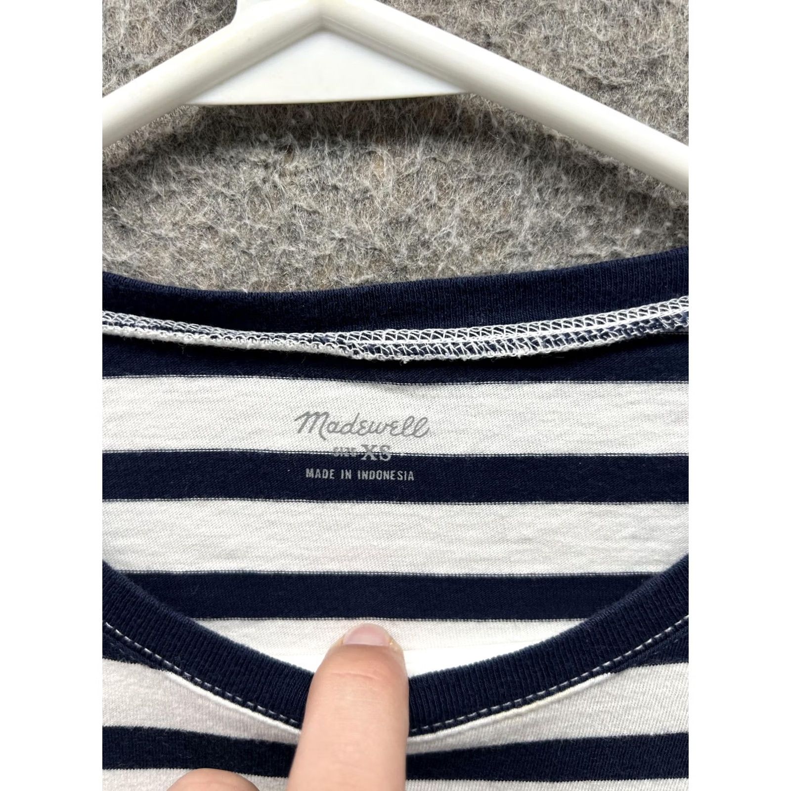 Madewell Madewell Shirt Womens XS Blue Stripe Nautical Crew Neck Long Sleeve Jersey Top Size XS / US 0-2 / IT 36-38 - 2 Thumbnail