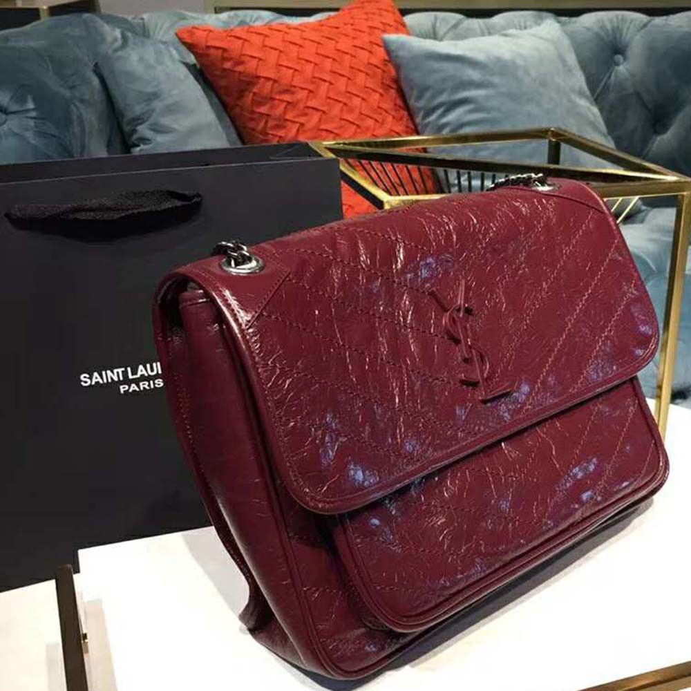 Saint Laurent Paris o1s1wg110924 Size: OS / Niki Large Leather Bag in Maroon Size ONE SIZE - 8 Thumbnail