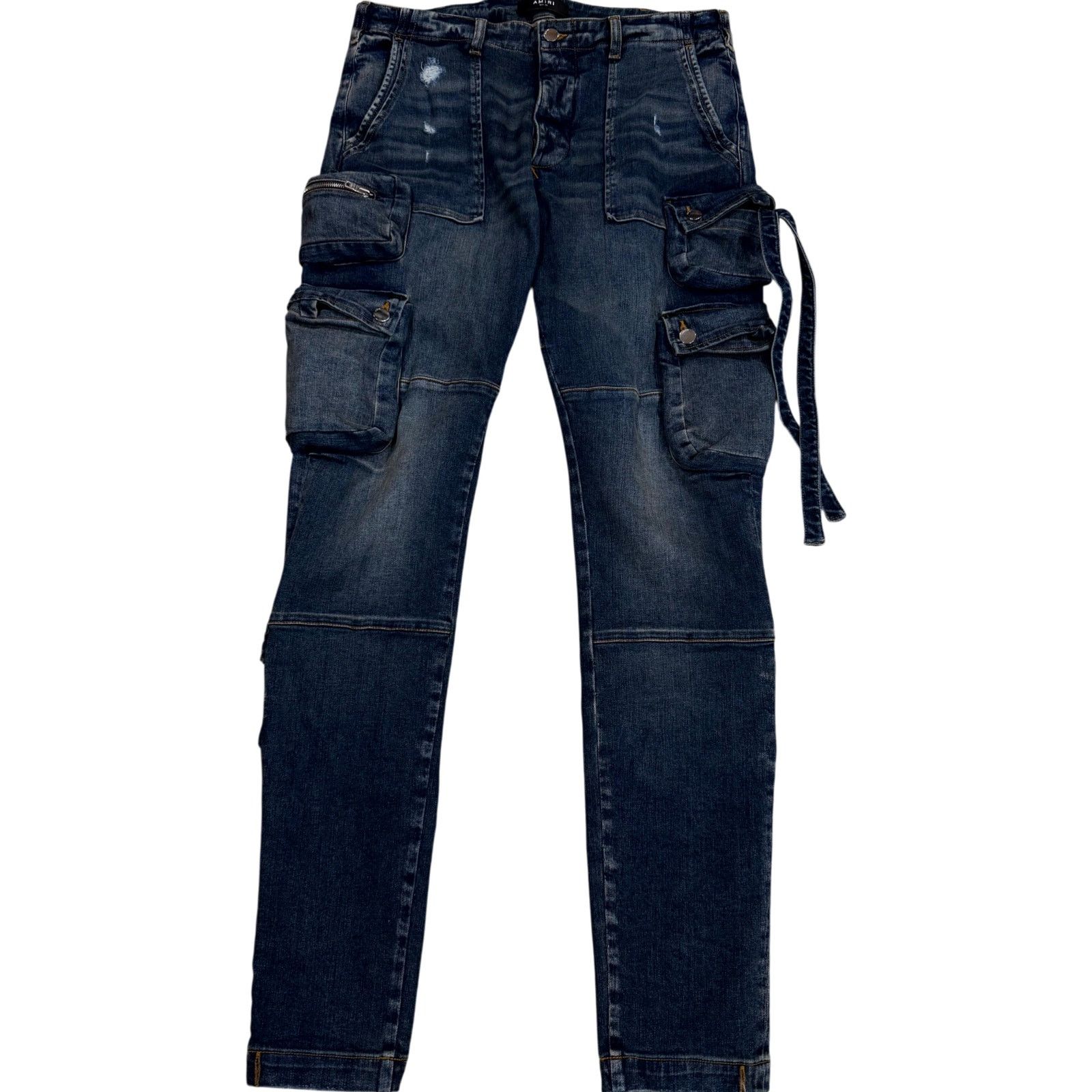 Amiri Amiri Denim Dark Wash Cargo Pants Size US 36 / EU 52 - 1 Thumbnail
