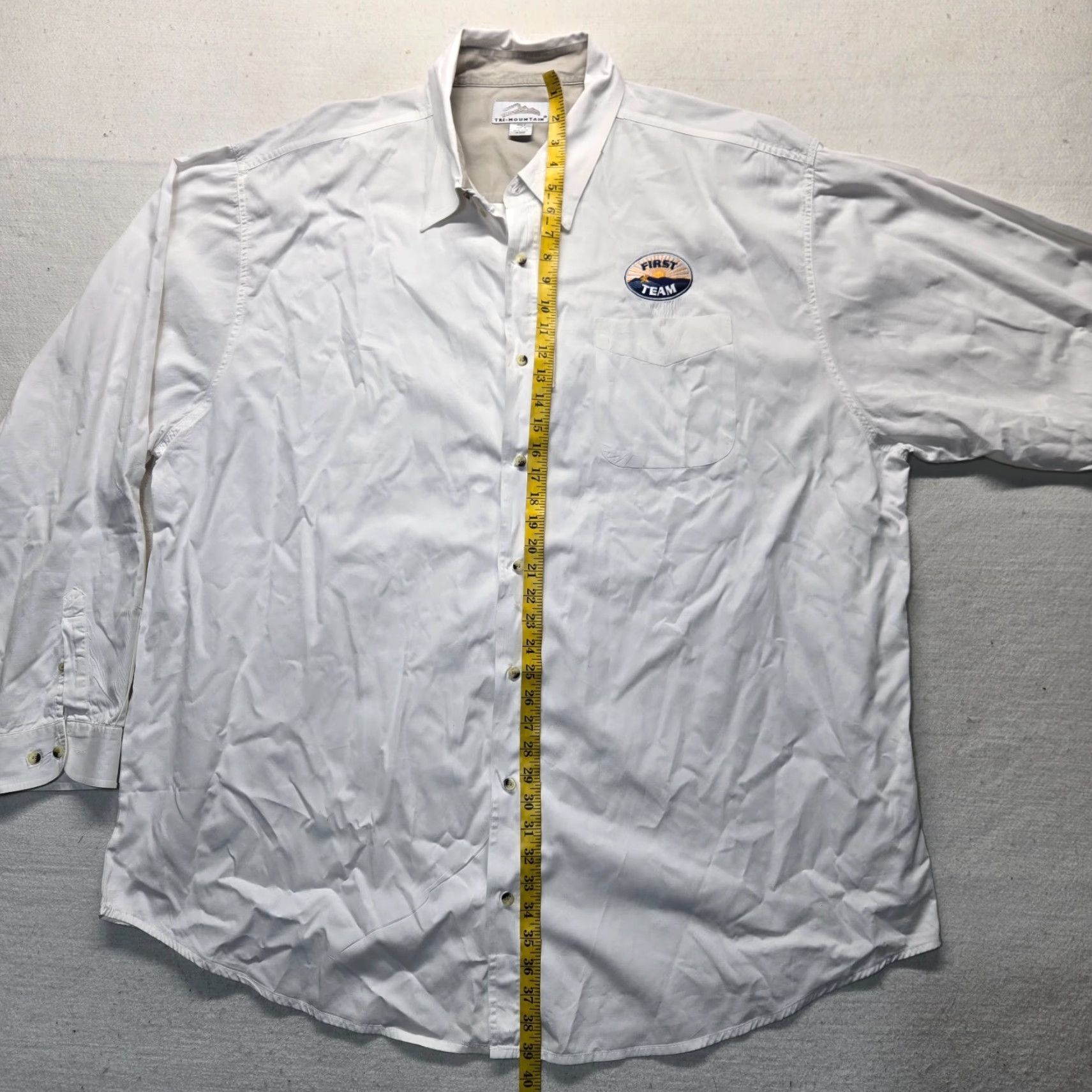 Logo 7 VINTAGE First Team Shirt White Button-Down Long Sleeve 4XLT Mens Logo Virginia VA 4XLT Tall Size US XXL / EU 58 / 5 - 7 Thumbnail