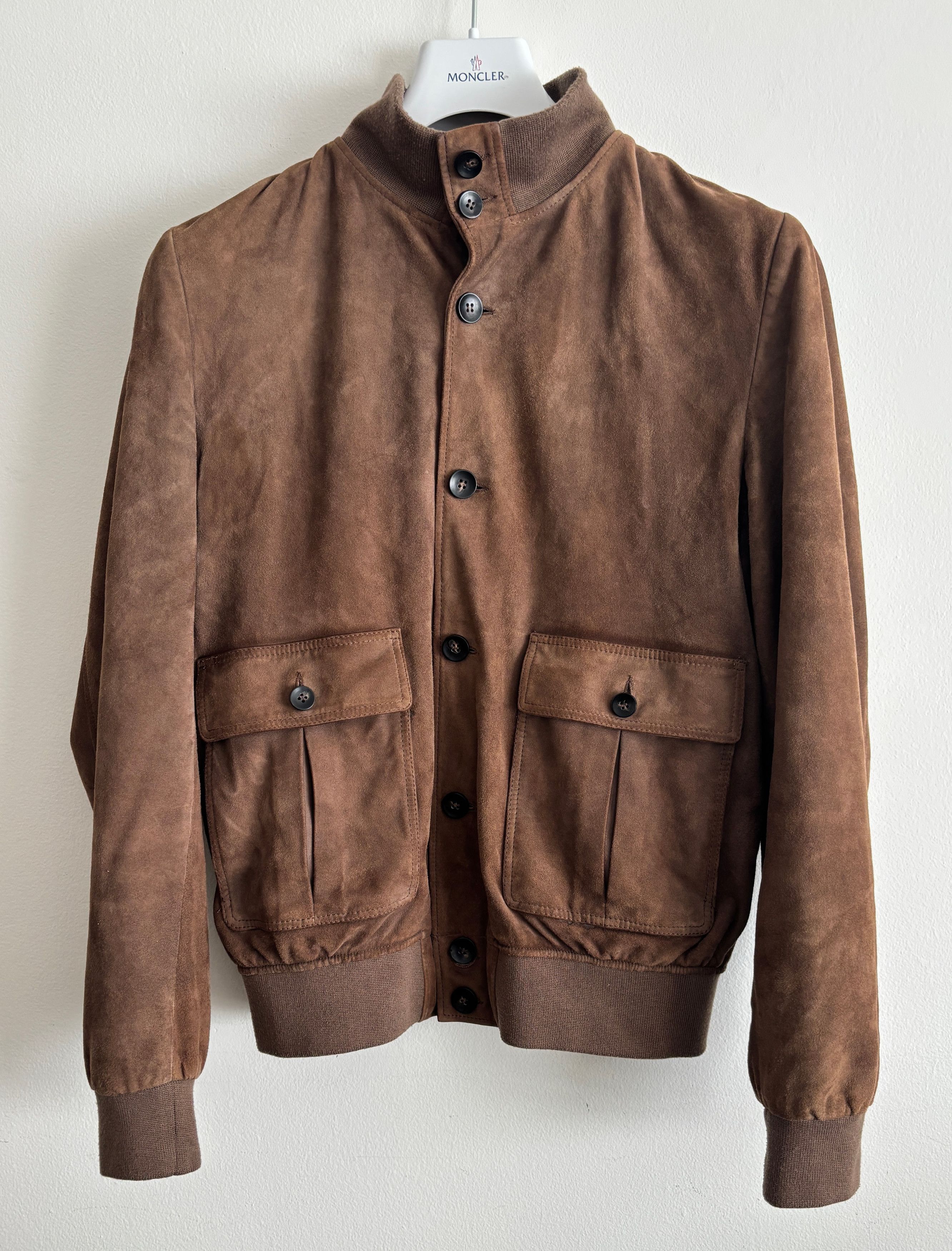 Suitsupply $950 Brown Suede Blouson Bomber Jacket - Medium Size US M / EU 48-50 / 2 - 1 Thumbnail