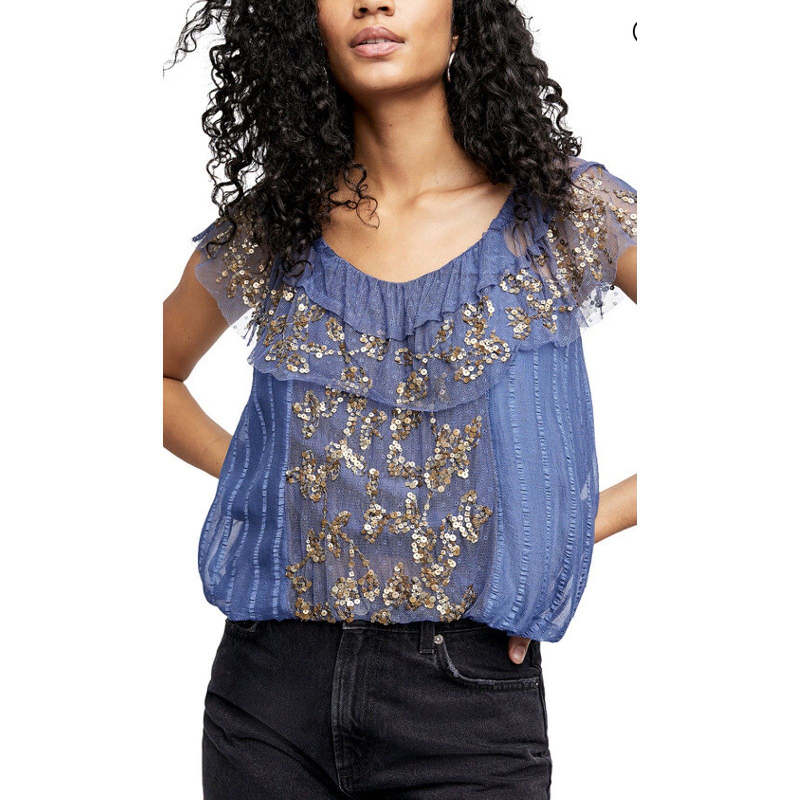 Free People Free People Elisas Off-The-Shoulder Top Wild Moon M A002078 Size M / US 6-8 / IT 42-44 - 4 Thumbnail
