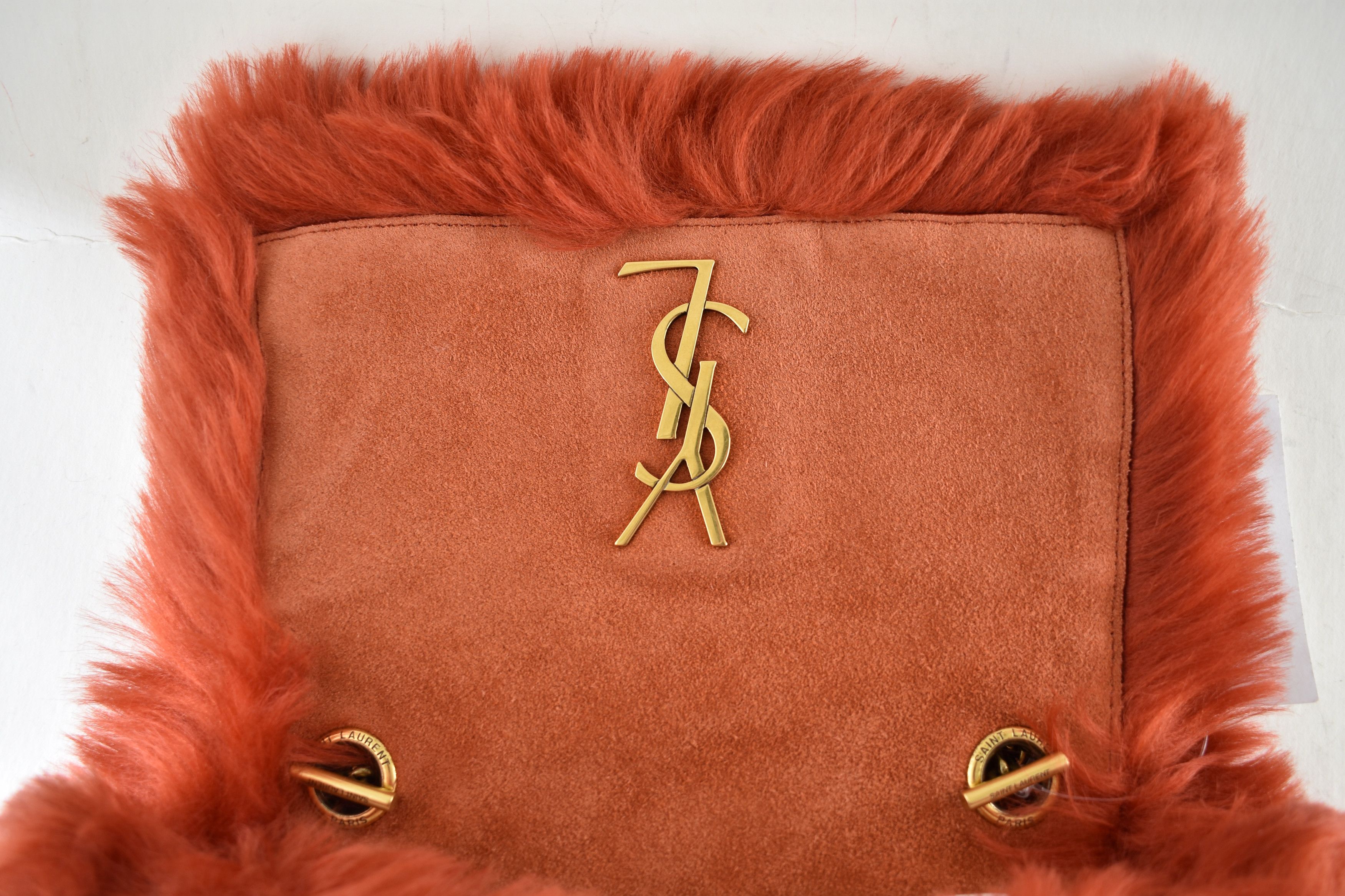 Saint Laurent Paris Small Kate YSL Logo Reversible Faux Fur Suede Shoulder Bag Size ONE SIZE - 17 Thumbnail