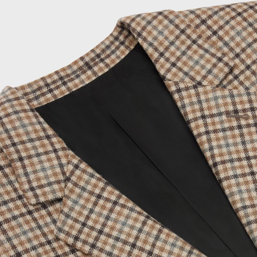 Celine o1loc1c1124 Jude Jacket In Checked Cashmere in Multicolor Size S / US 4 / IT 40 - 3 Thumbnail