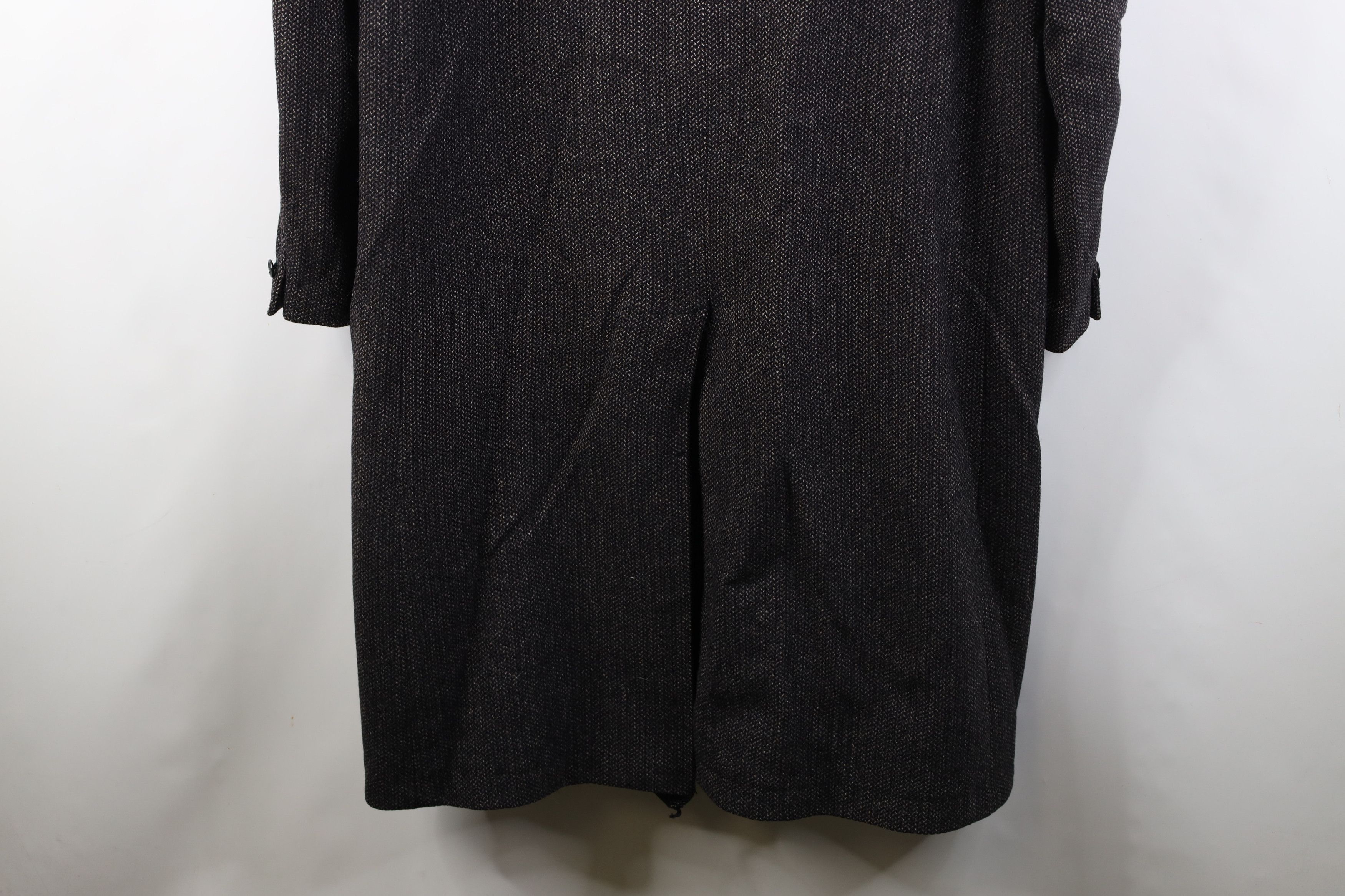 Vintage Vintage 50s Rockabilly Herringbone Bespoke Overcoat Jacket Size US XXL / EU 58 / 5 - 18 Thumbnail