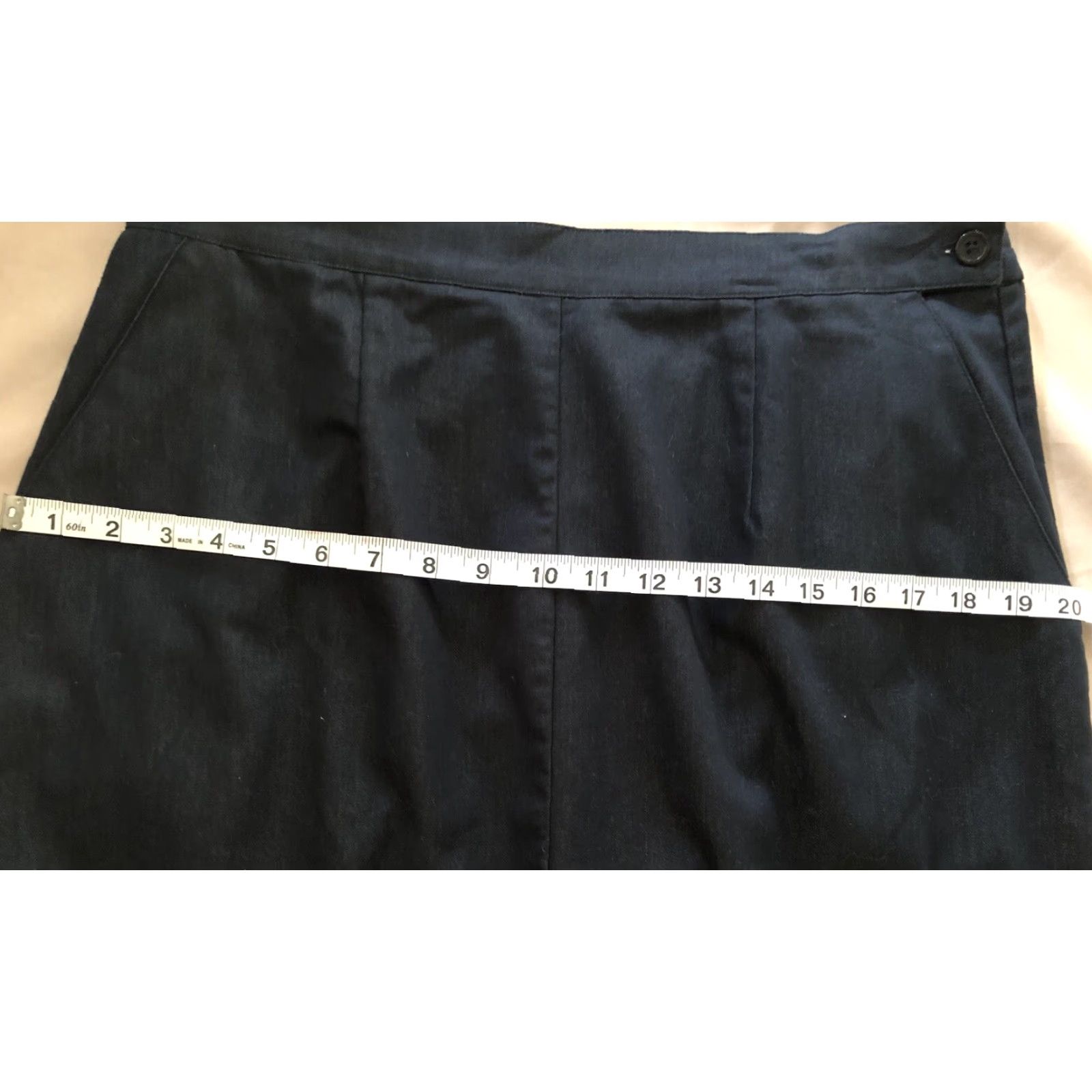 Vintage VINTAGE BonWorth Chambray Midi Skirt M Blue 32"W Pockets Boho Prairie Modest Women Skirt Mens Womens Girls? Size 32" / US 10 / IT 46 - 4 Thumbnail