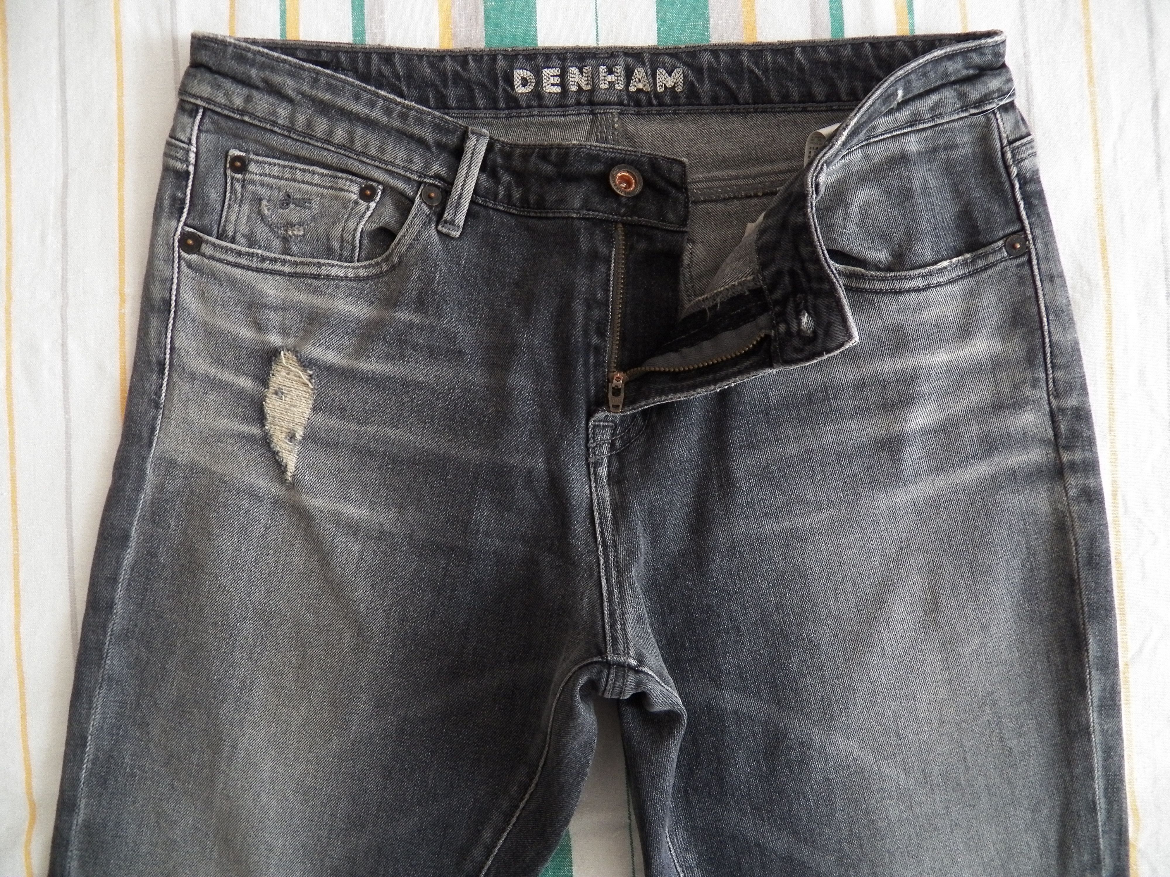 DENHAM Denham Point Girlfriend Fit Jeans W27 L32 Grey Distressed Size 27" / US 4 / IT 40 - 2 Thumbnail