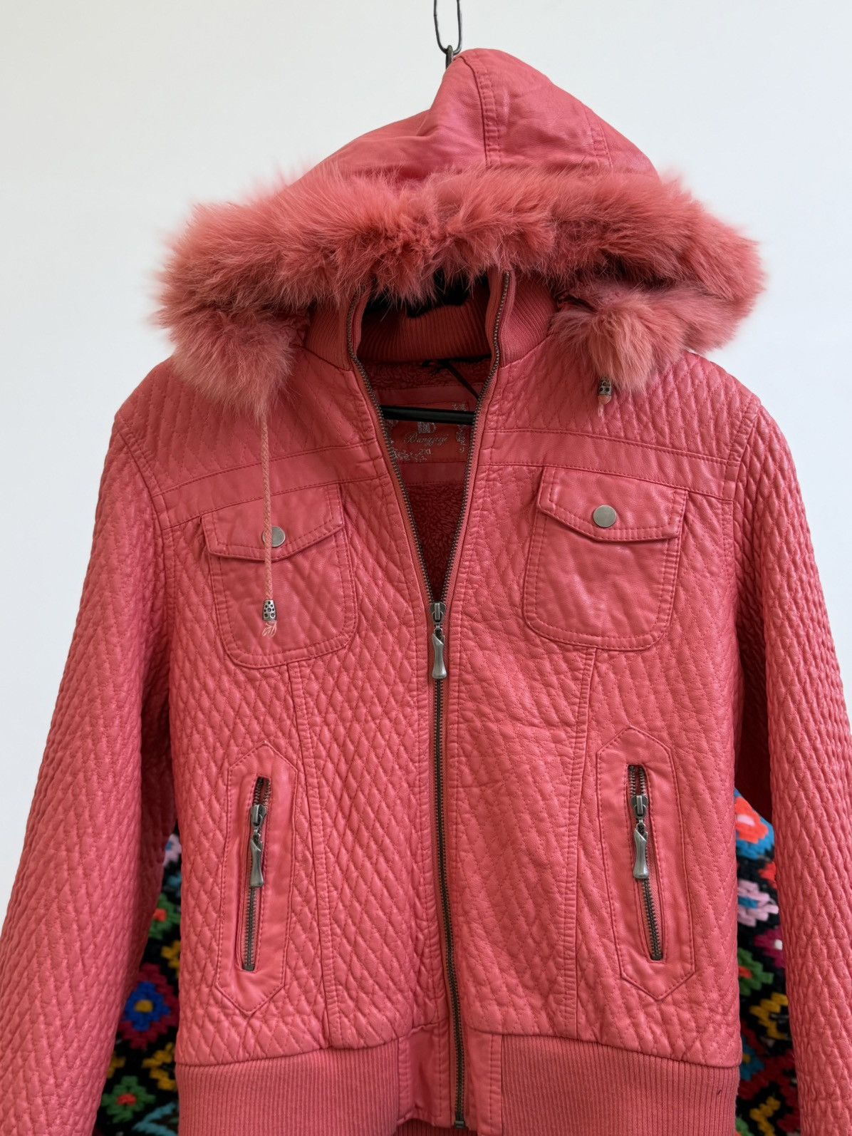 Le Grande Bleu (L.G.B.) Avant Garde Hysteric Glamour Style Fur Hood Bomber Jacket Size US S / EU 44-46 / 1 - 7 Thumbnail