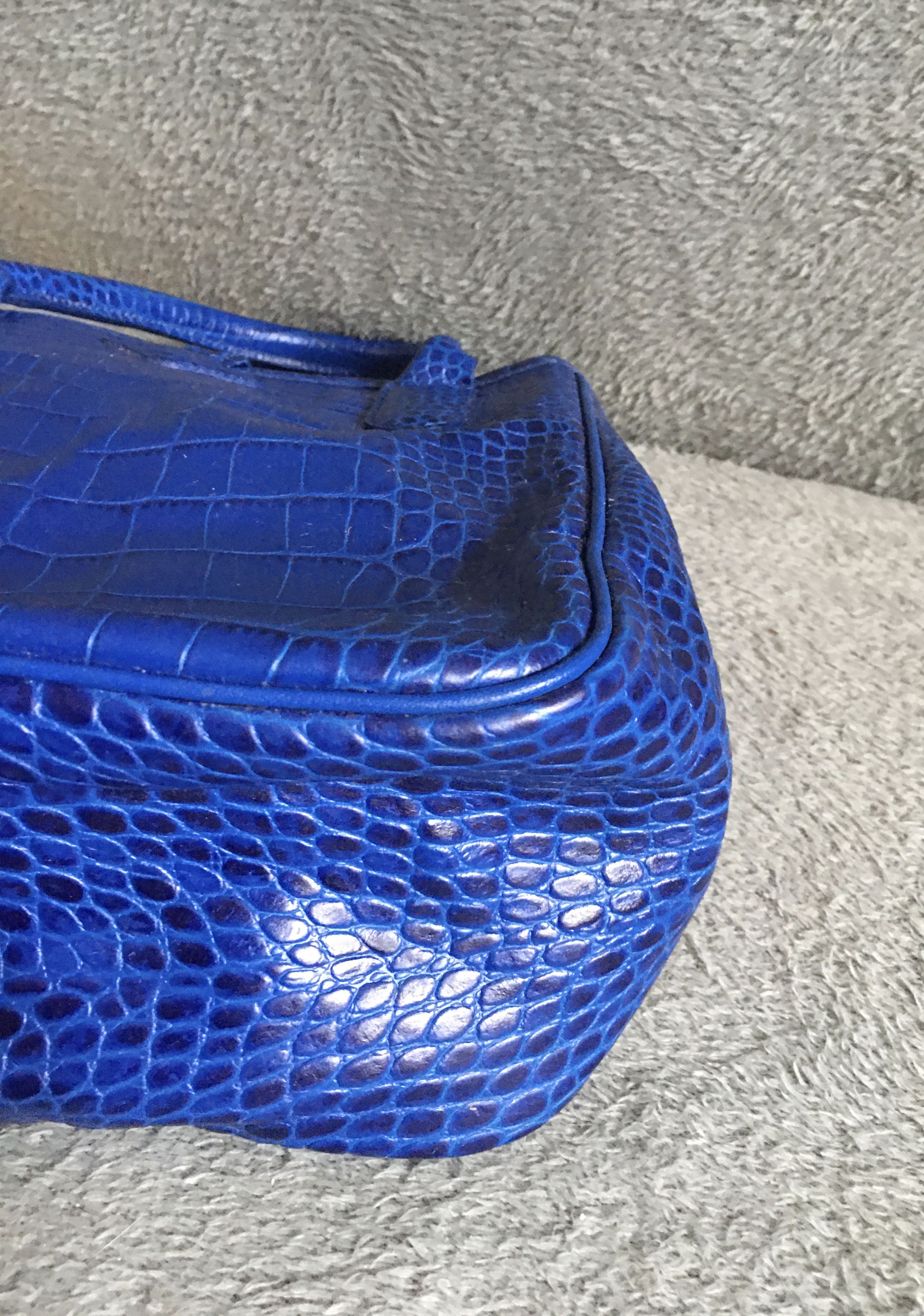 Longchamp LONGCHAMP Roseau Crocodile Embossed Leather Bag Handbag Size ONE SIZE - 8 Thumbnail