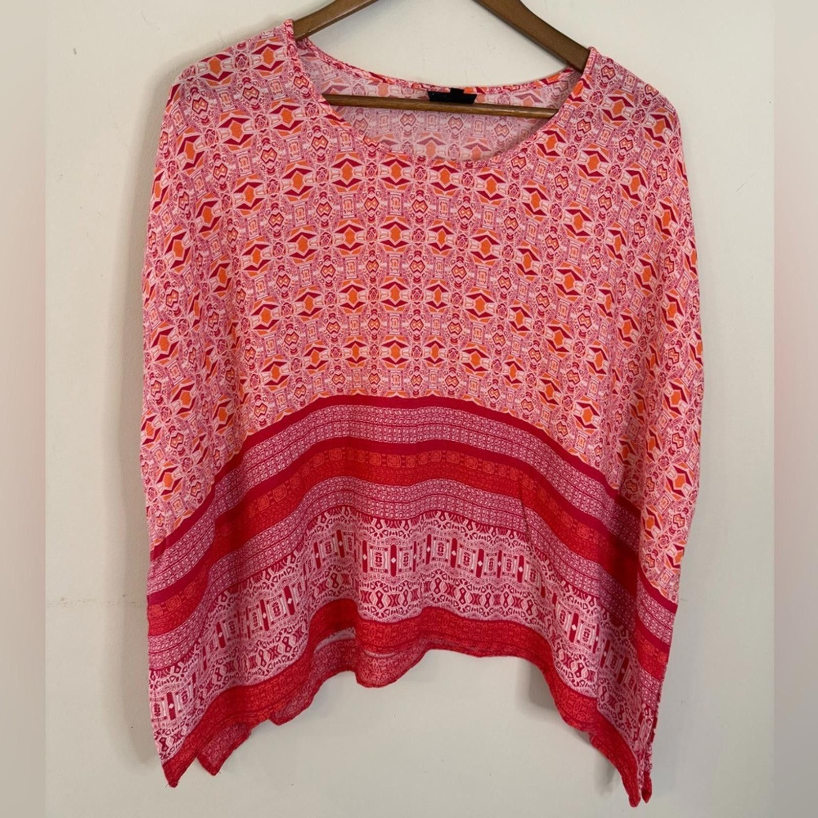 Other Bobeau boho pink white Lagenlook top SZ XS Size XS / US 0-2 / IT 36-38 - 1 Thumbnail