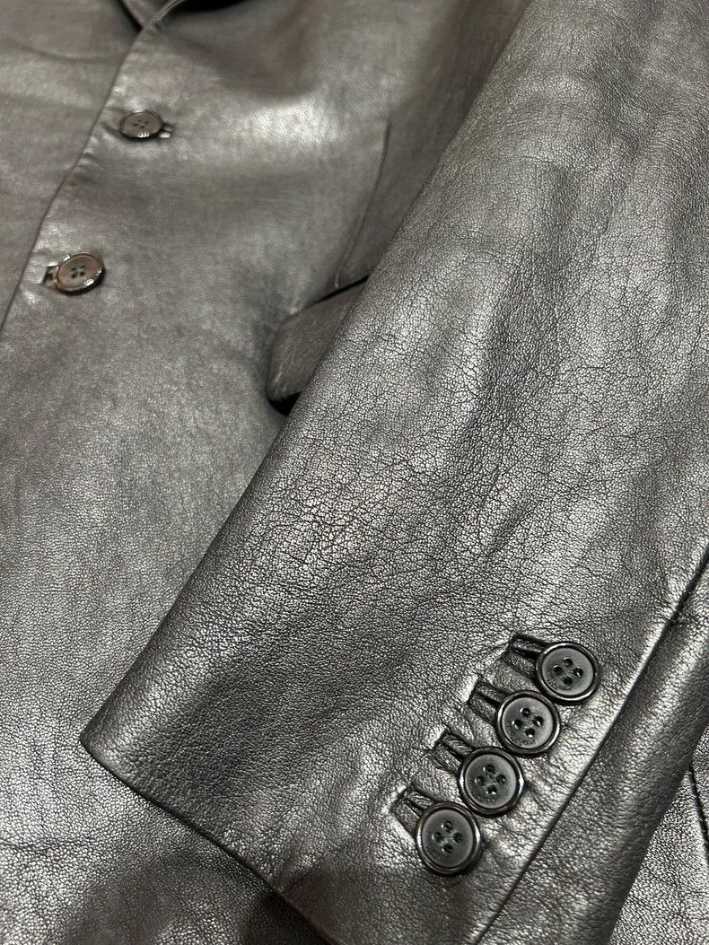 Yves Saint Laurent Saint Laurent 13ss Black Lamb Skin Lapel Black Suit 2502-N Size 50R - 2 Thumbnail
