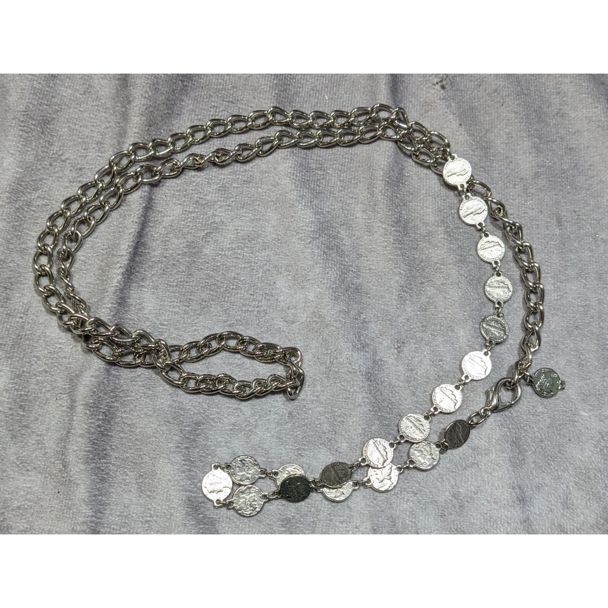 Other Vintage Replica Mercury Dime Charm And Chain Adjustable Belt Size ONE SIZE - 3 Thumbnail