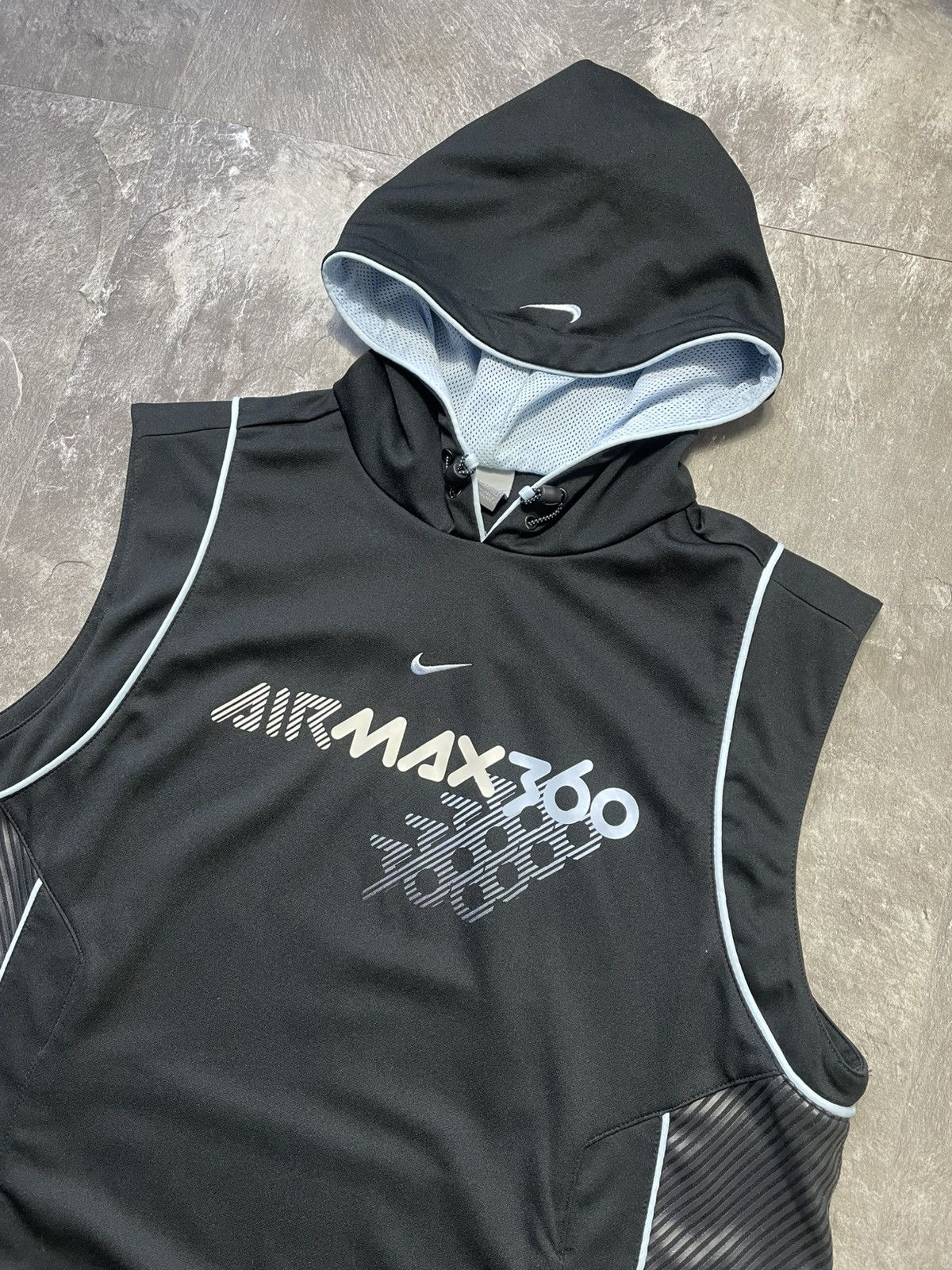 Nike Vintage Nike Y2k AirMax 360 Center Swoosh Hooded Vest Drill Size US L / EU 52-54 / 3 - 2 Thumbnail