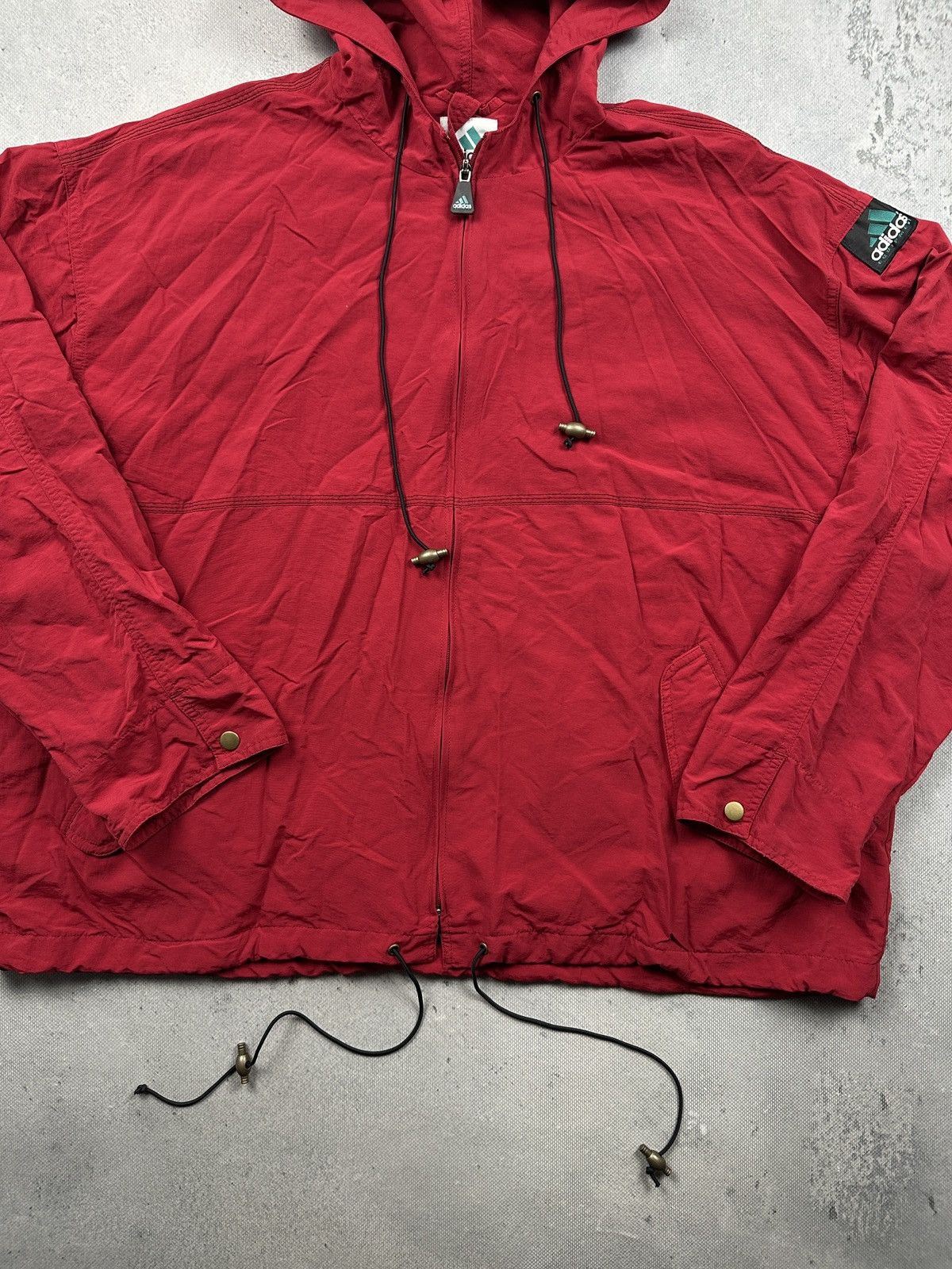 Adidas Vintage Adidas Equipment Red Hooded Windbreaker Jacket 90s Size US XL / EU 56 / 4 - 13 Thumbnail