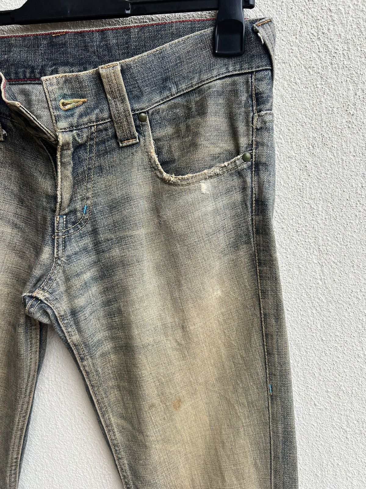 Vintage Vintage Tornado Mart Japan Distress Mud Denim Flare Jeans Size US 31 - 12 Thumbnail